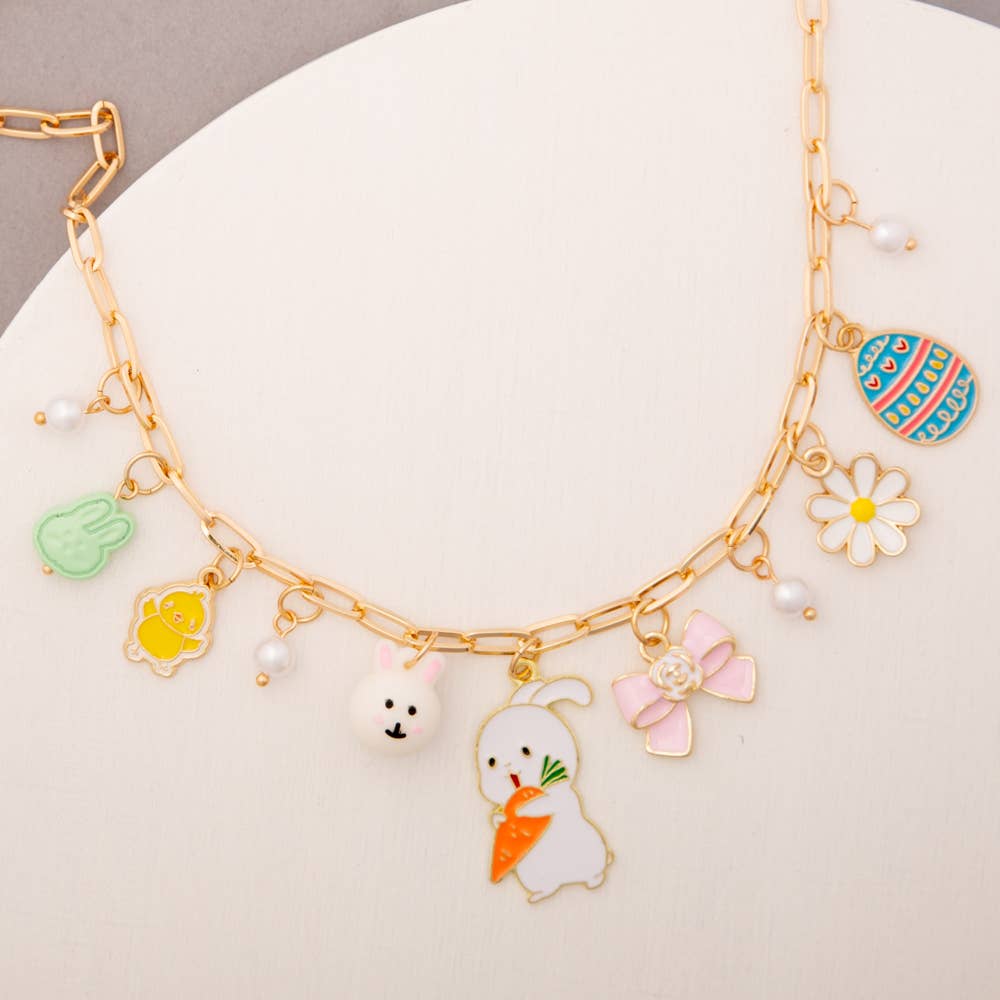 Easter Theme Multi-Charm Necklace