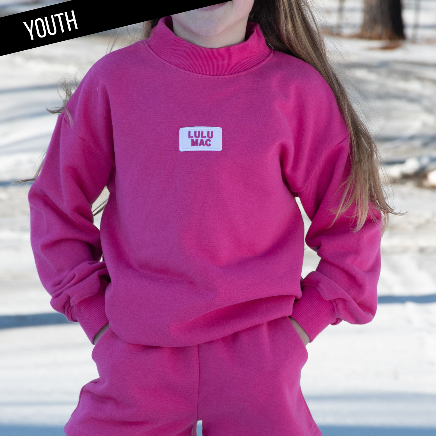 KID LONGSLEEVE TERRY CLOTH TOP-HOT PINK