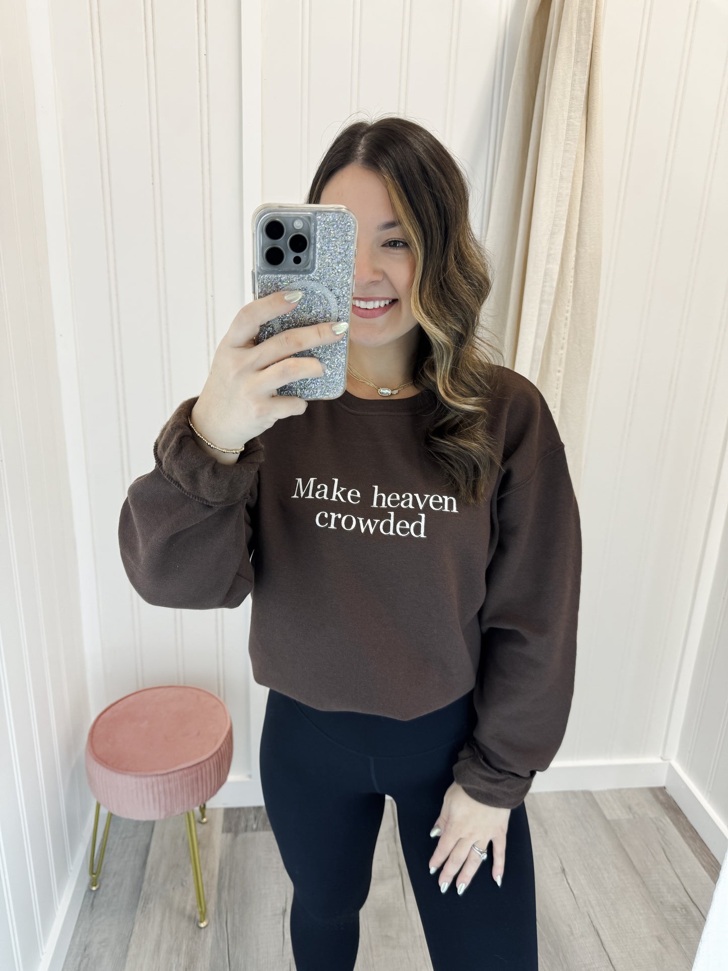Make Heaven Crowded Embroidered Sweatshirt