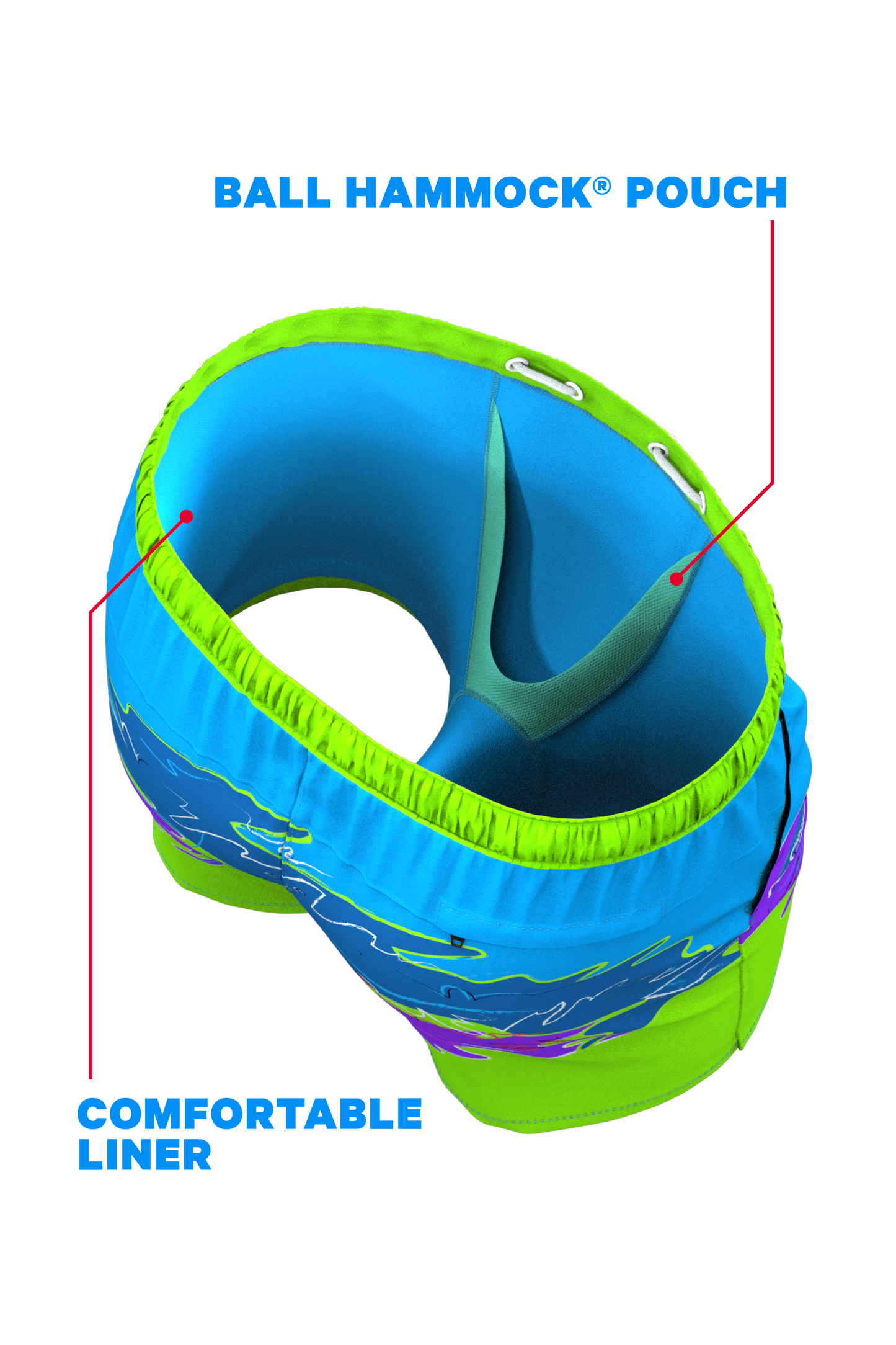 Ball Hammock® Pouch 5" Swim Trunks | The Snack Shack Neon