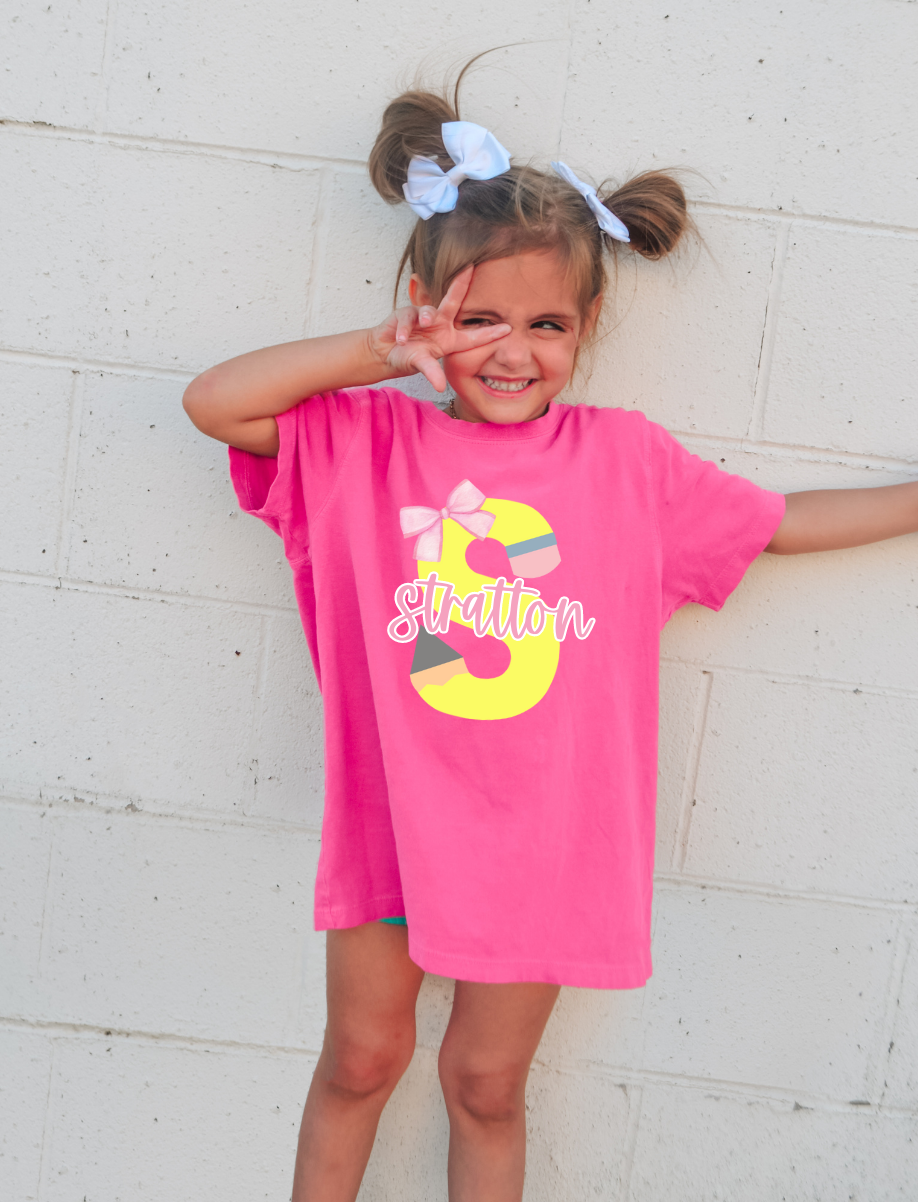 Pencil Initial Tee