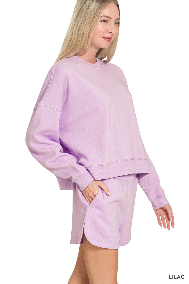 Fleece Sweatshirt & Shorts Set