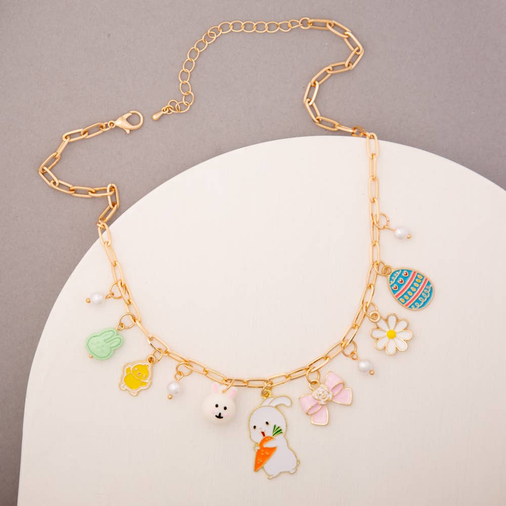 Easter Theme Multi-Charm Necklace