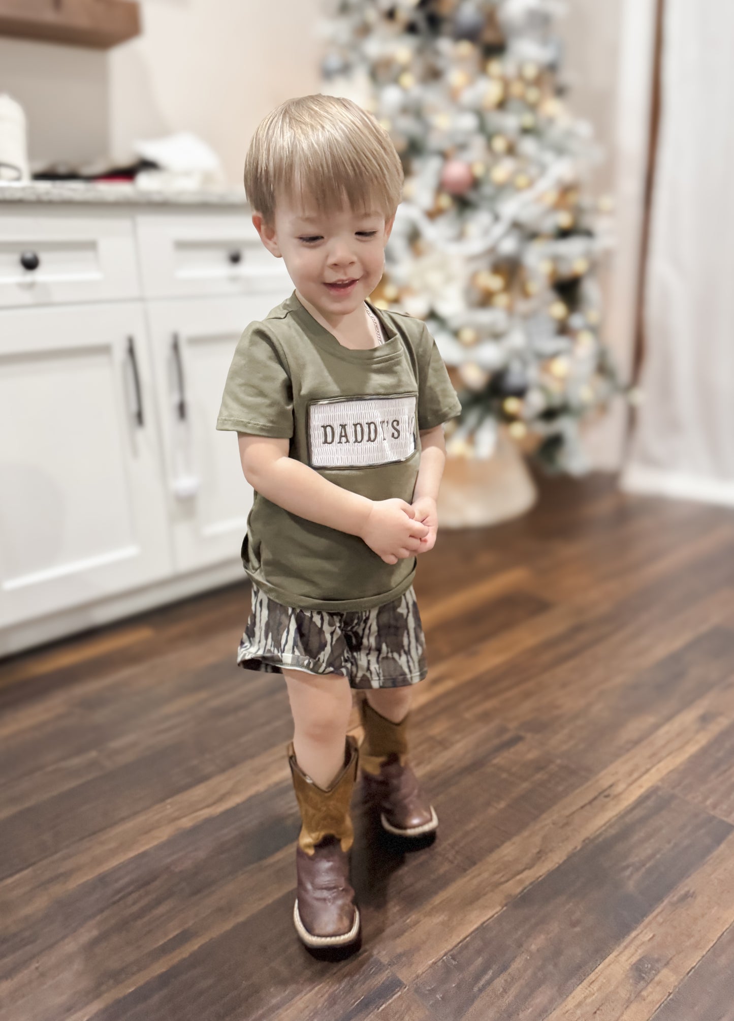 Daddy’s Boy Bottomland Camo Shorts Set