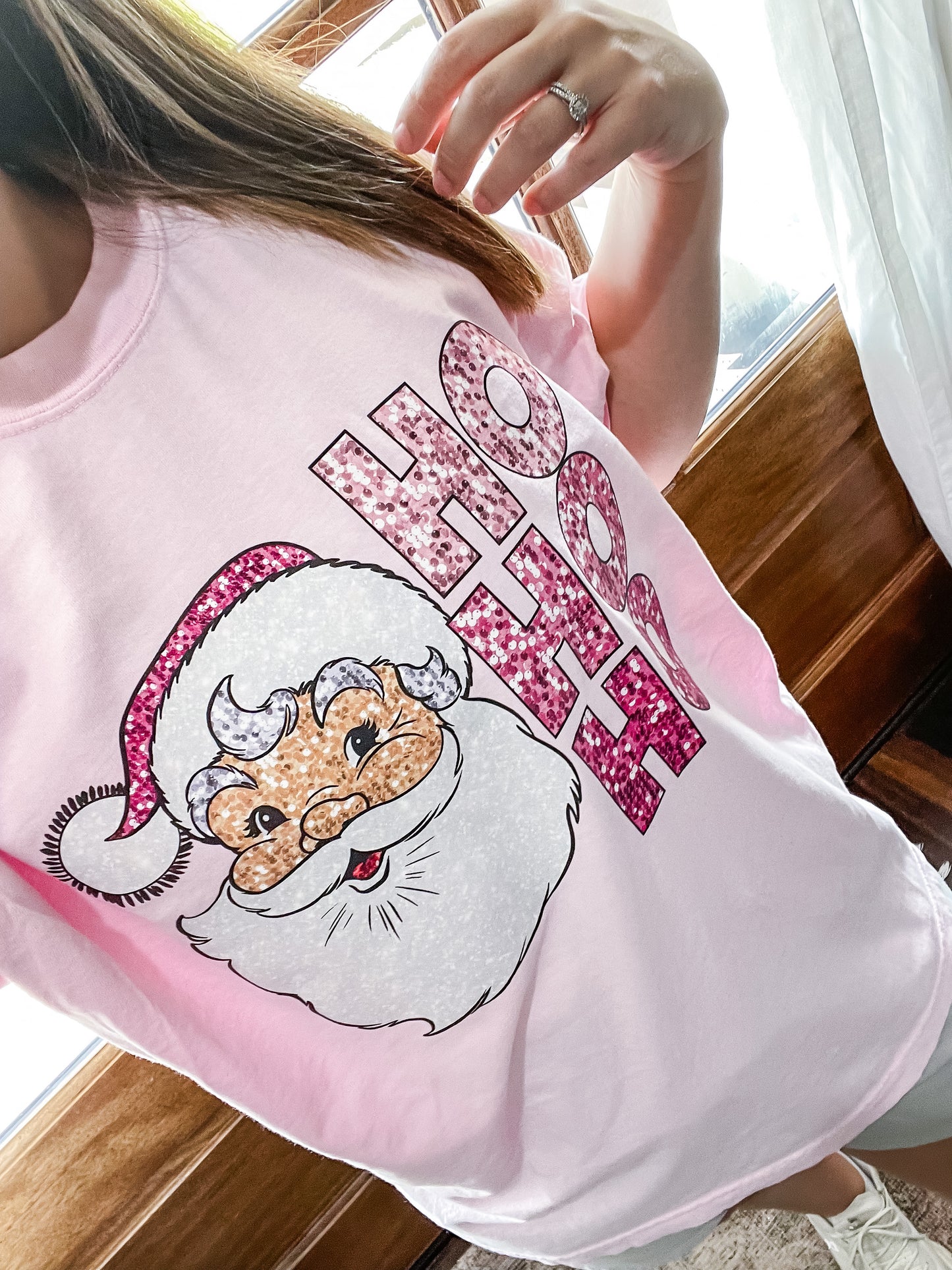 Faux Sequin Ho Ho Ho Tee/Sweatshirt