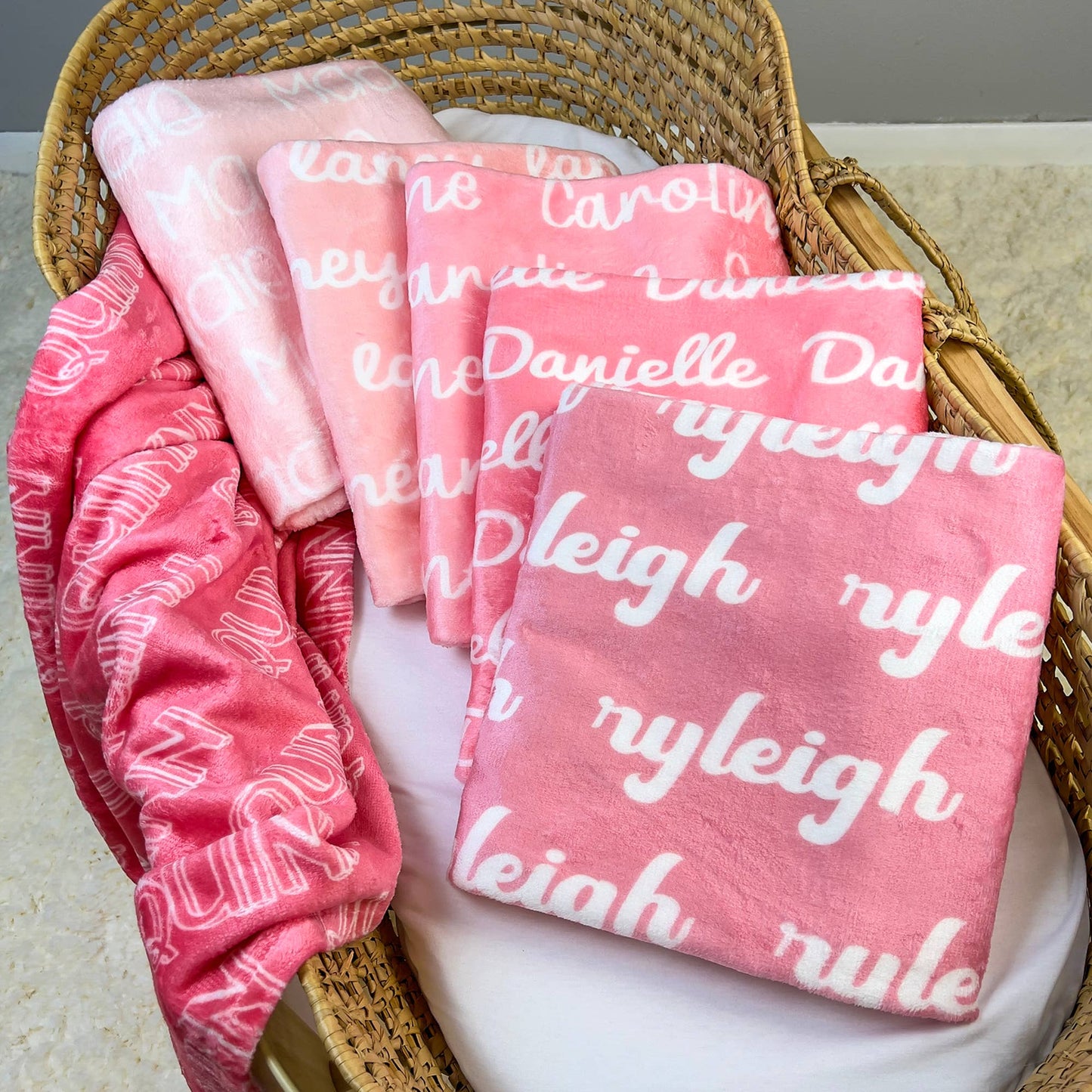Personalized Baby Name Blanket For Girls - Pink Collection