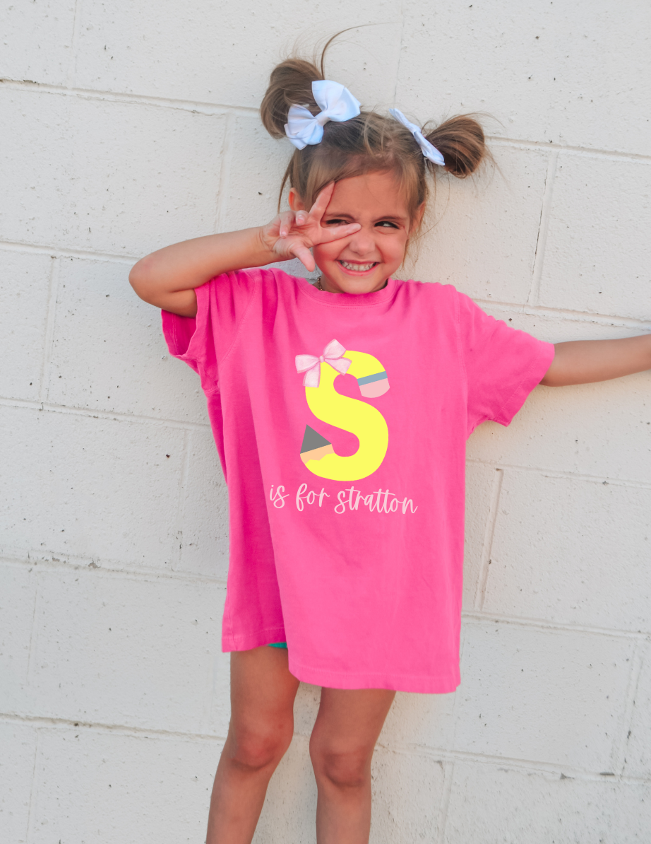 Pencil Initial Tee