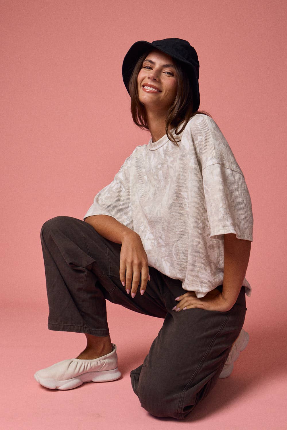 CAMO RIBBED LOOSE FIT SHIRT