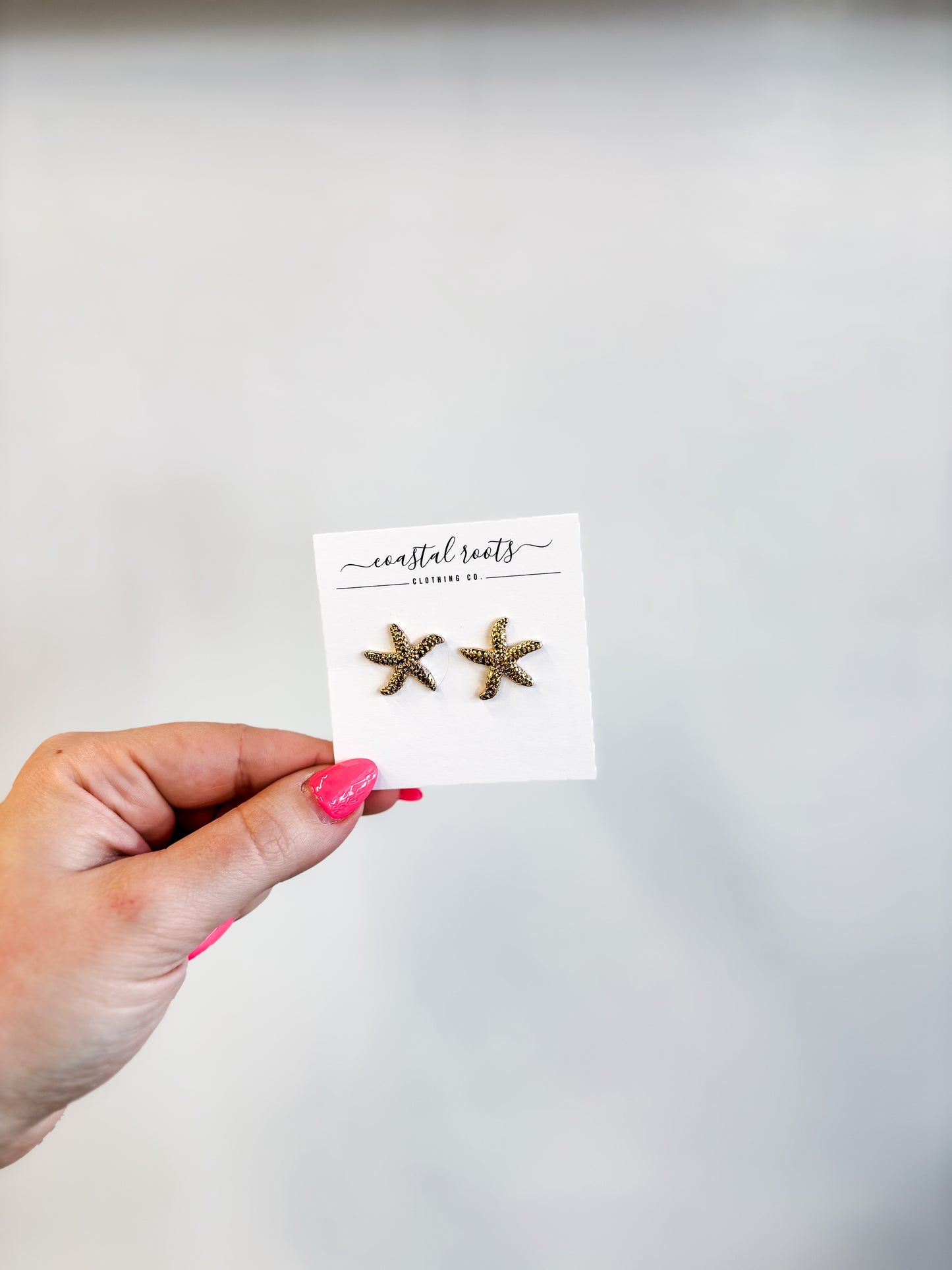 Gold Starfish Stud Earrings