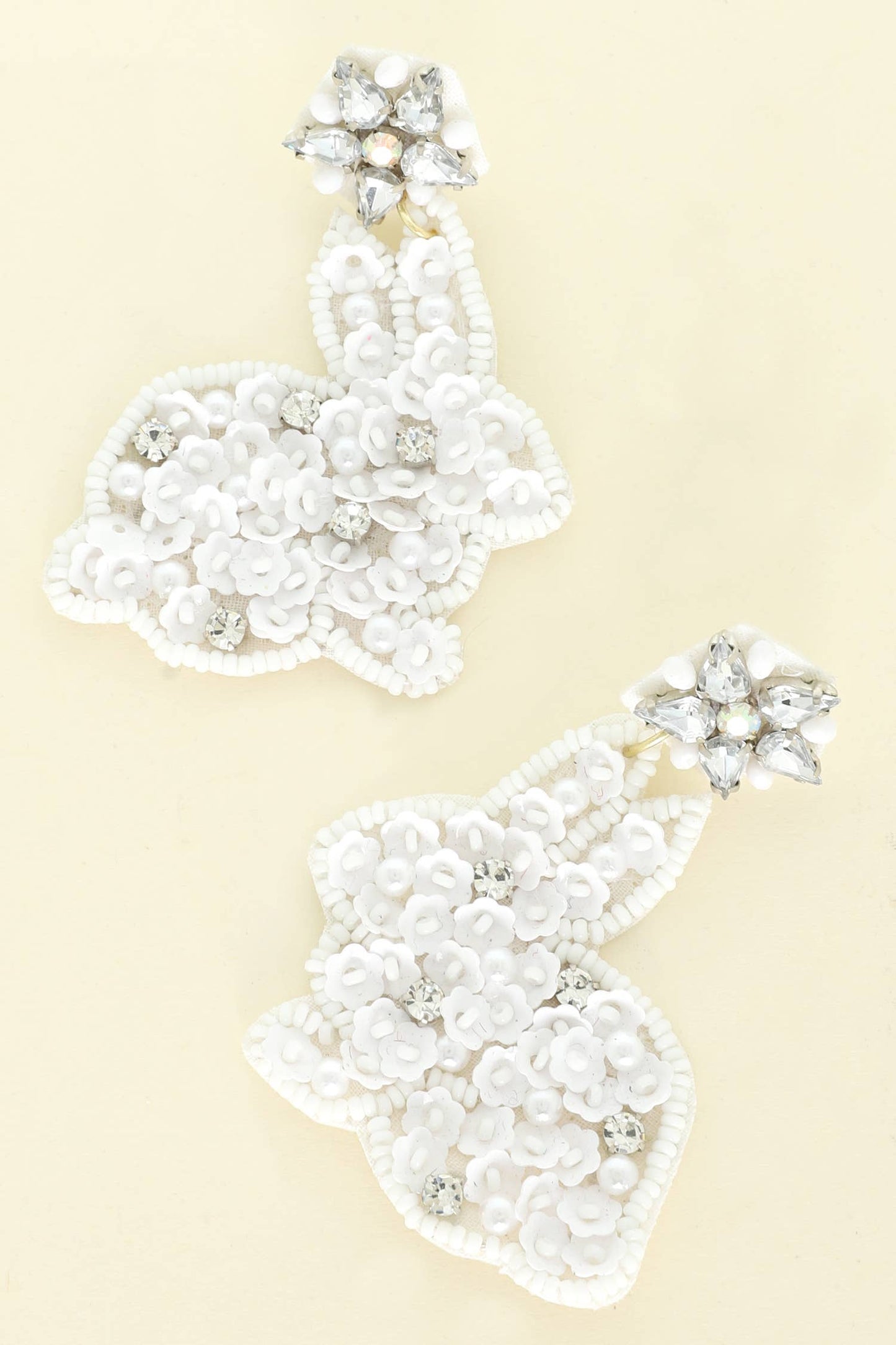 Easter Floral Rabbit Beaded Sequin Earrings