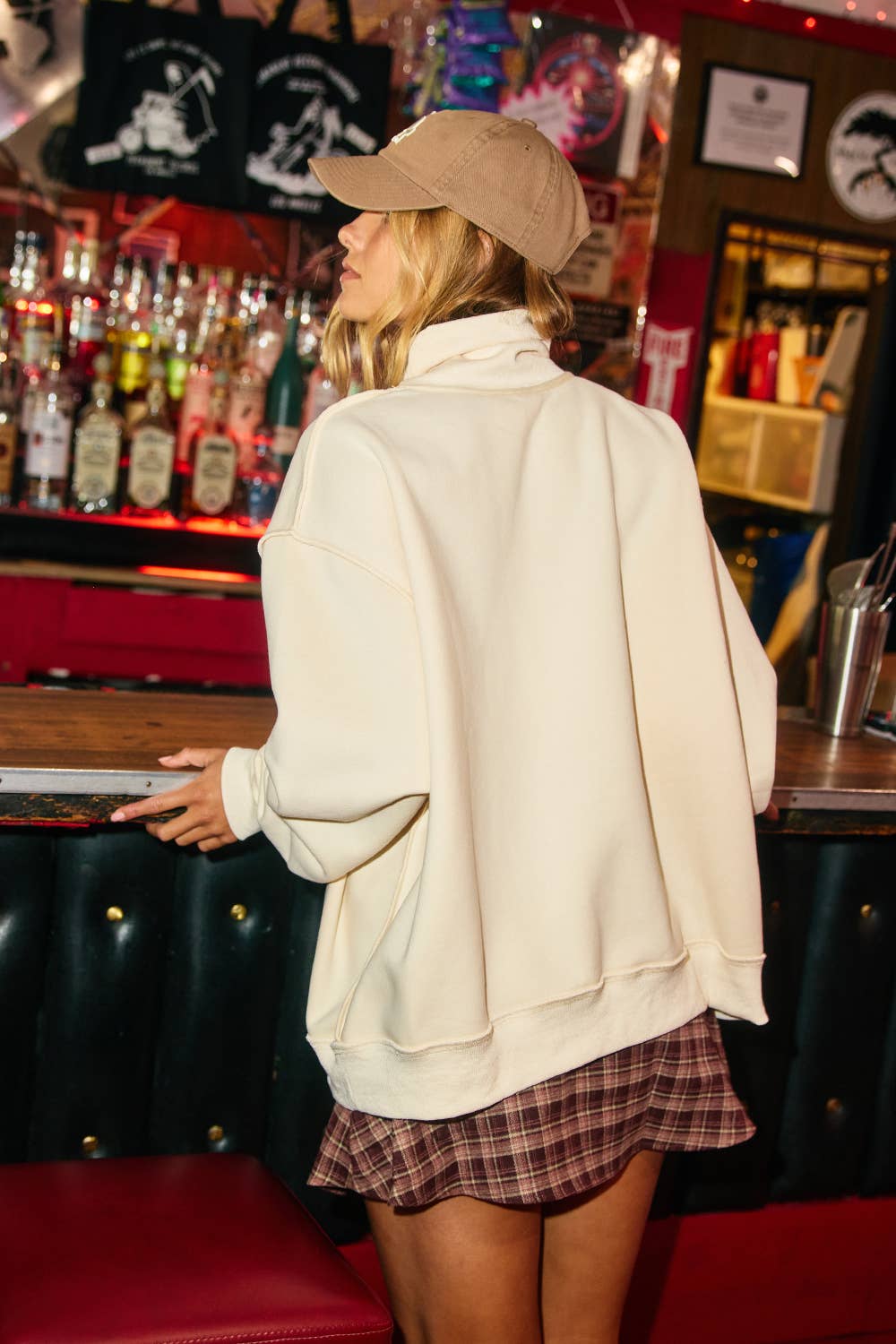 Solid Reversible Mock Neck Sweatshirt