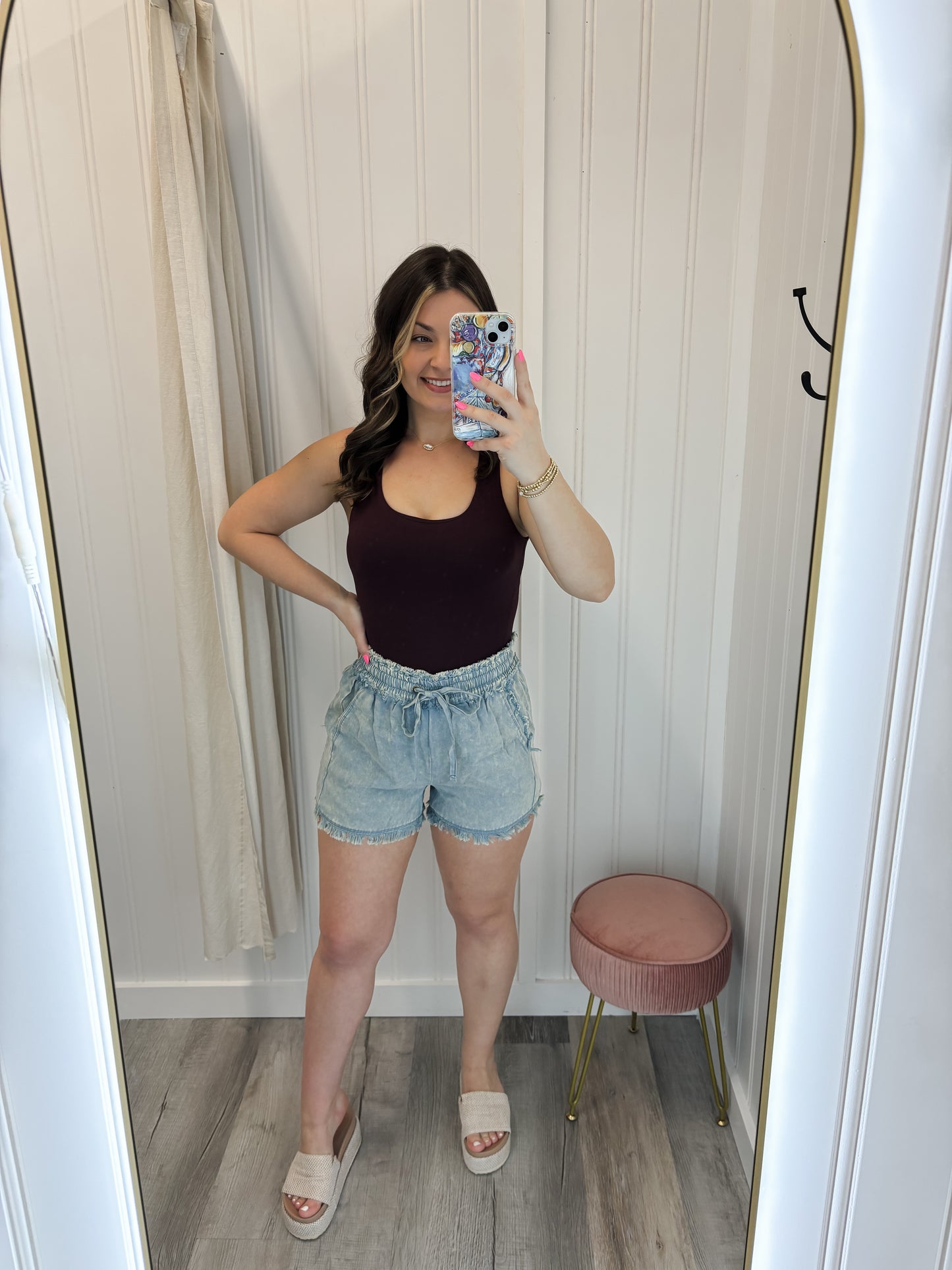 Rosemary High Rise Drawstring Shorts