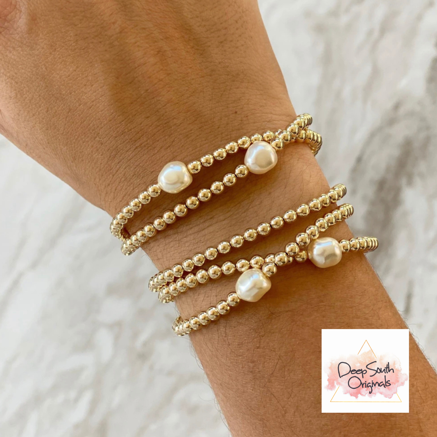 Single Pearl Beaded Bracelet