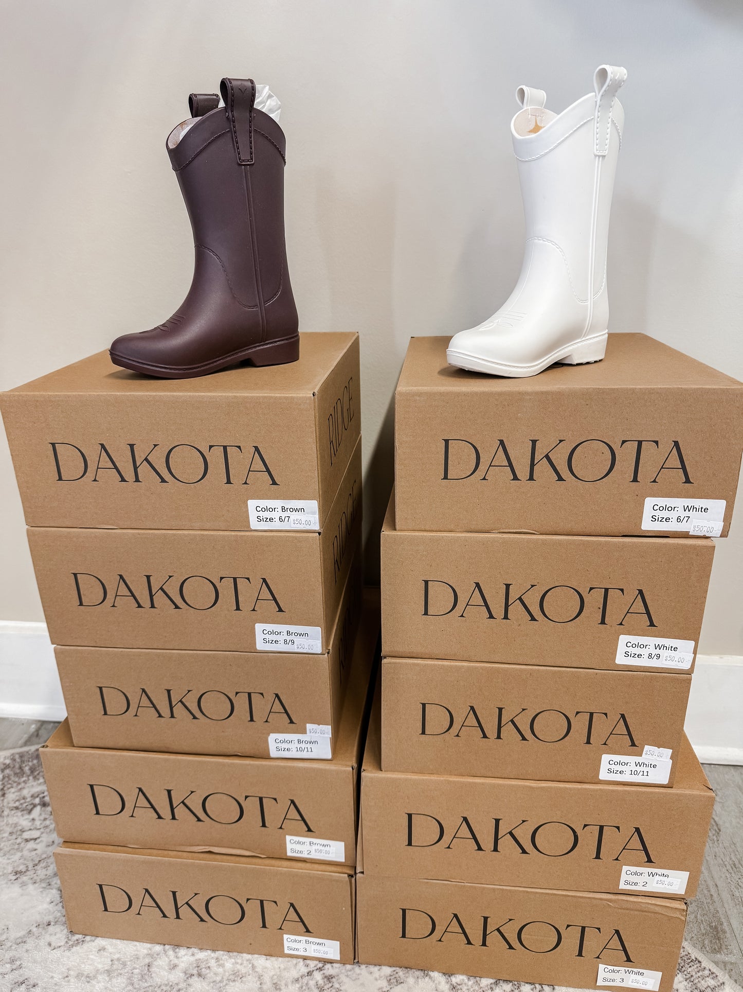 Kids All Weather Rubber Cowboy Boots