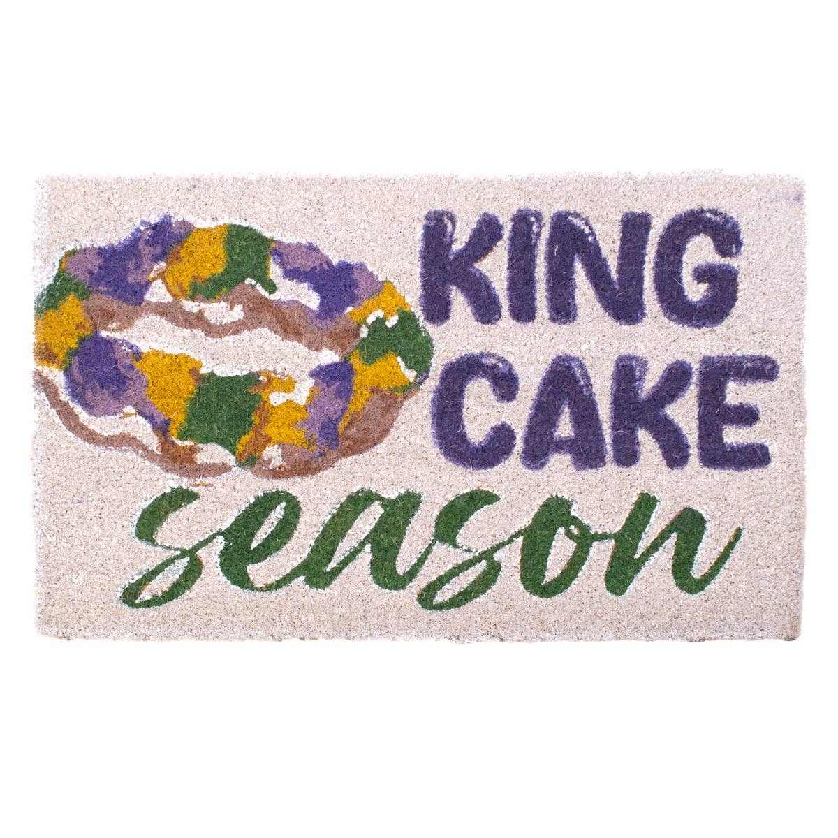 King Cake Season Coir Doormat White/Multi 30x18