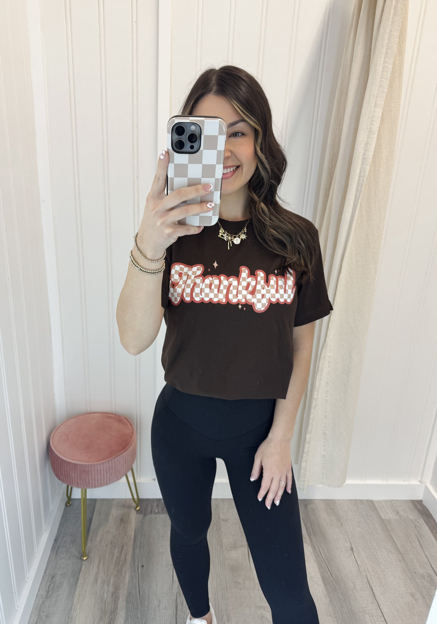Thankful Checkered Tee