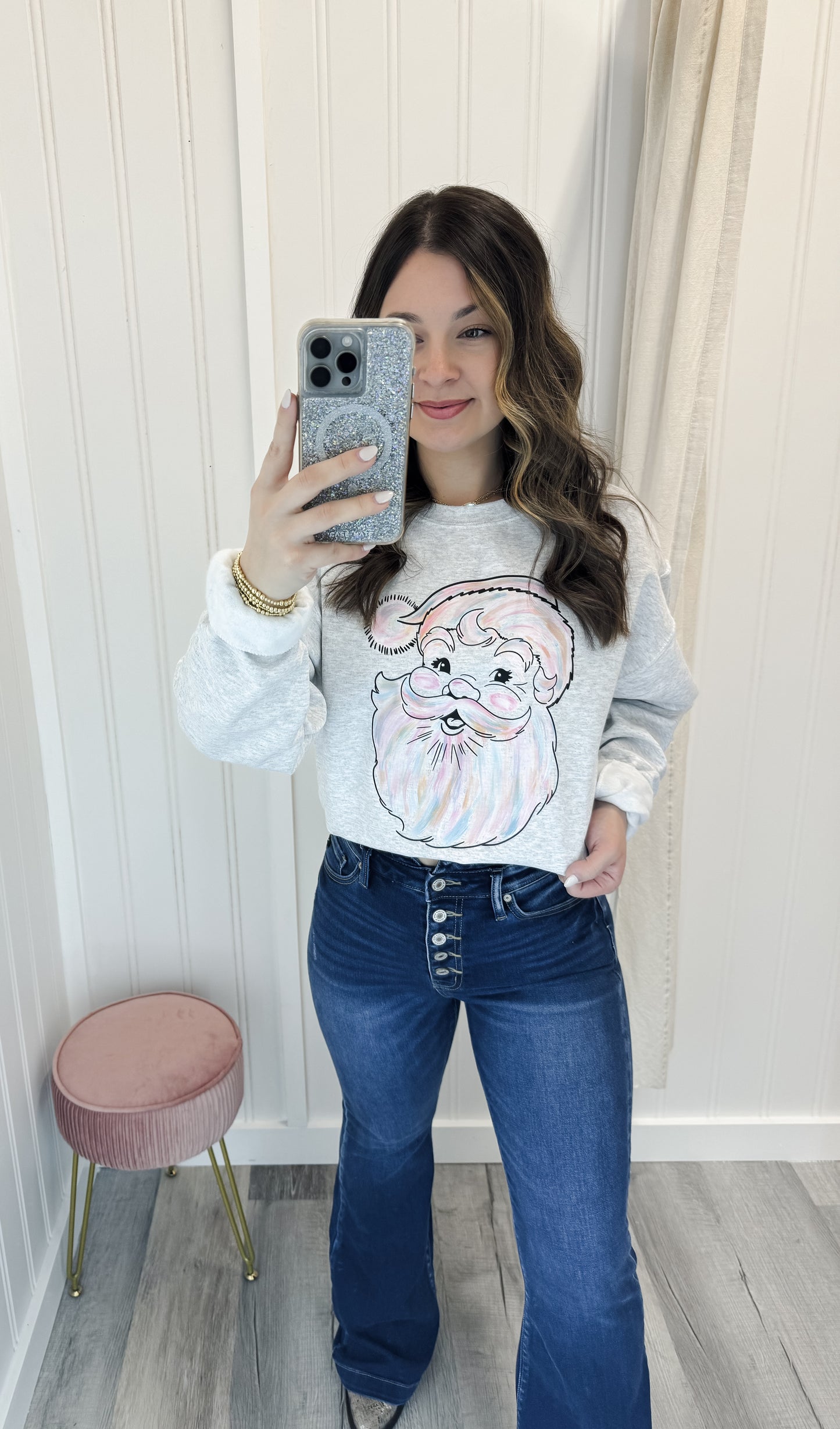 Watercolor Santa Sweatshirt