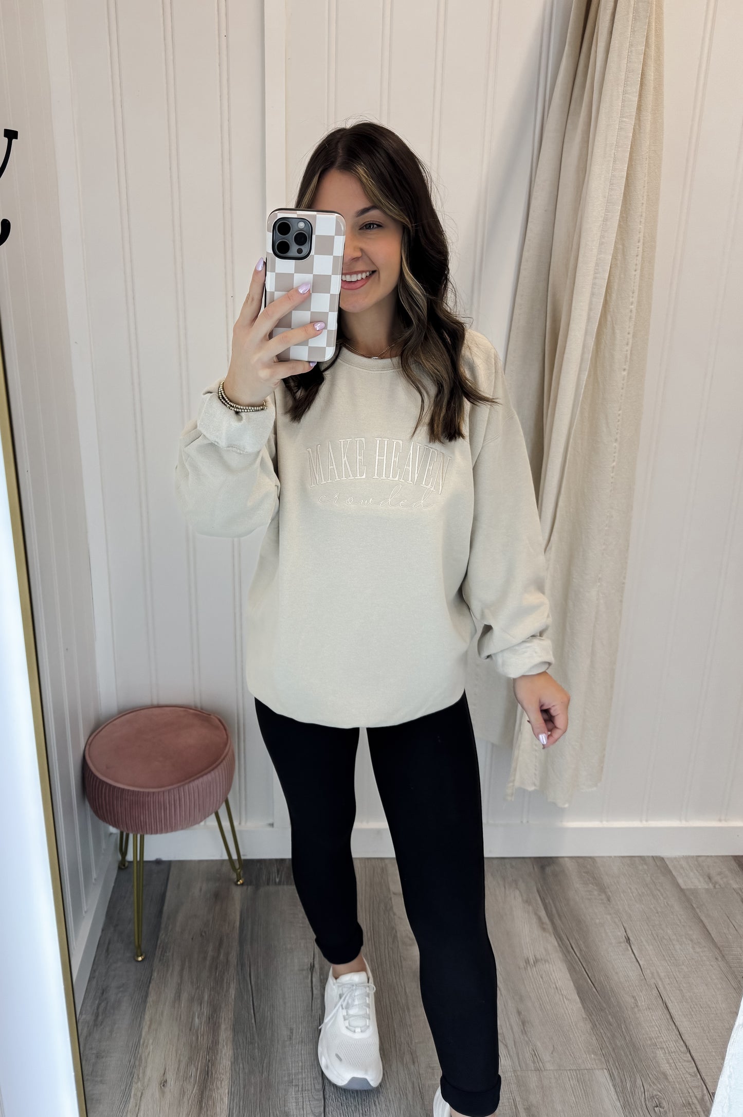 Make Heaven Crowded Embroidered Sweatshirt