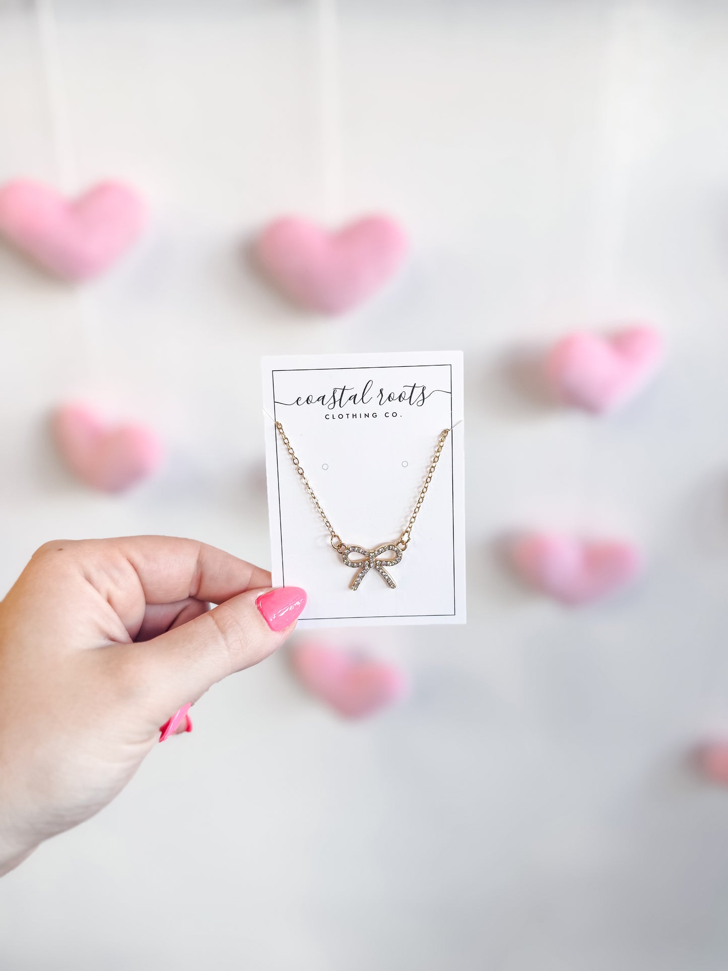 Rhinestone Bow Necklace