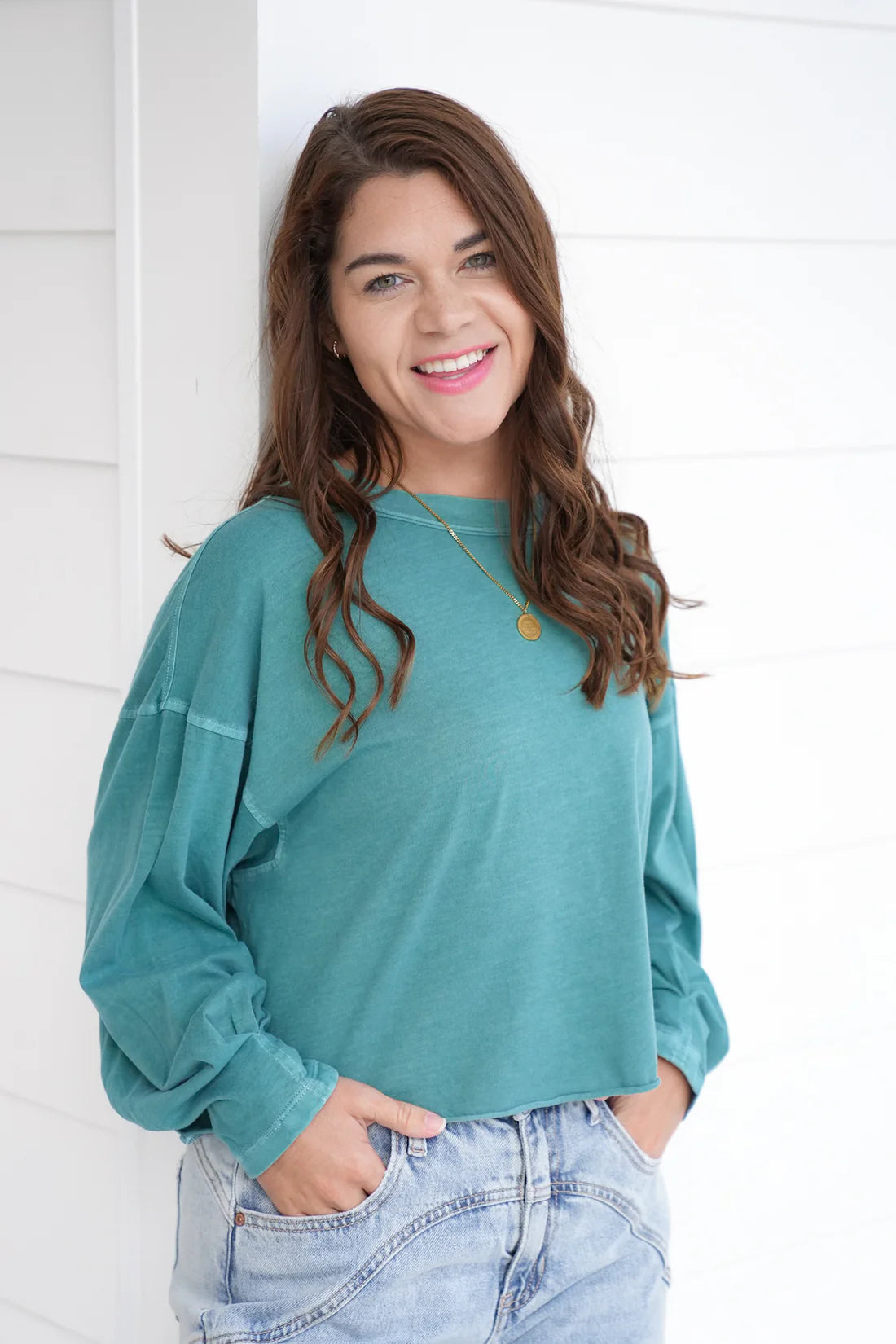 Oversized Long Sleeve Cropped Tee