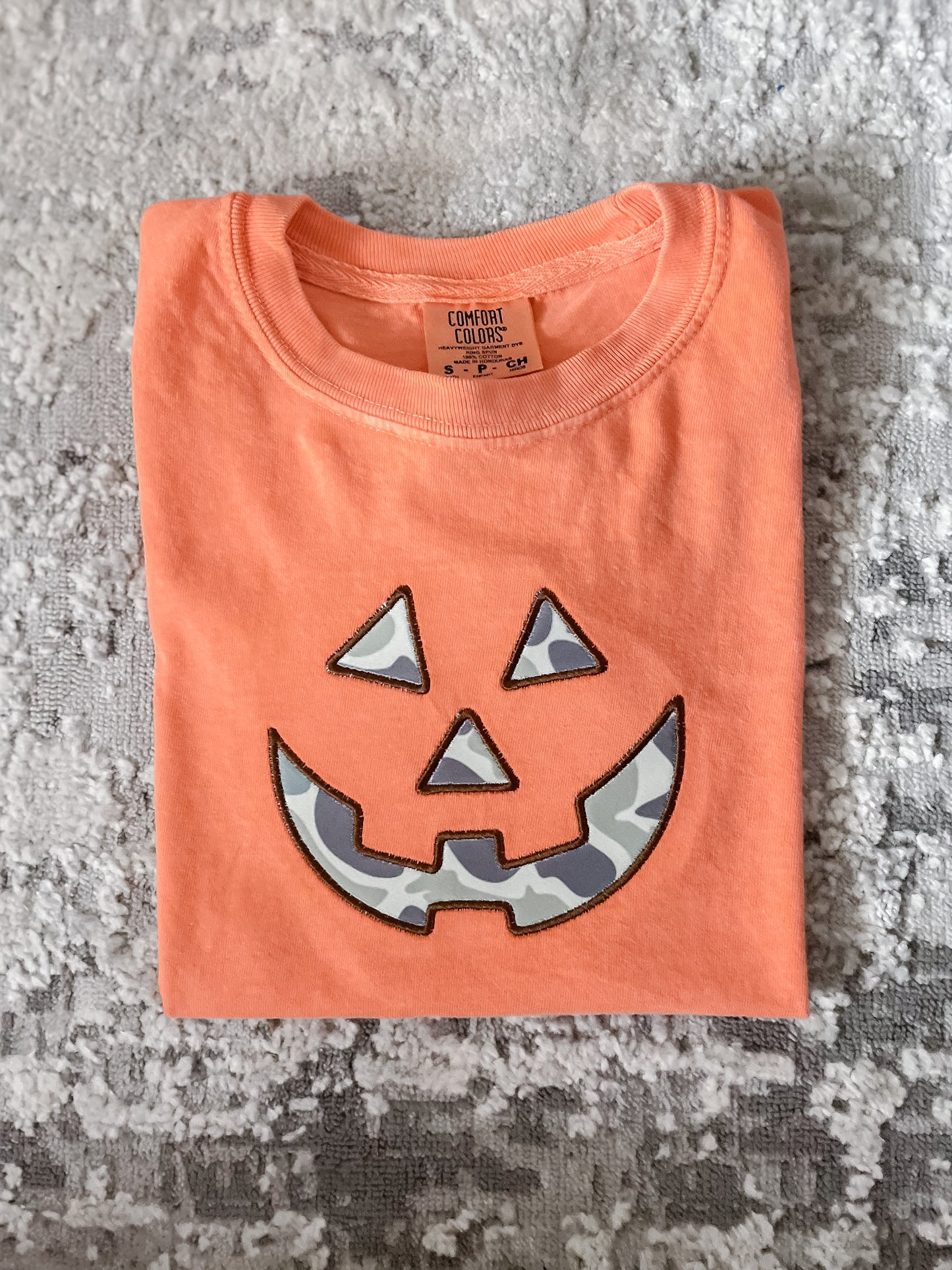 Camo Appliqué Jack-O-Lantern Tee