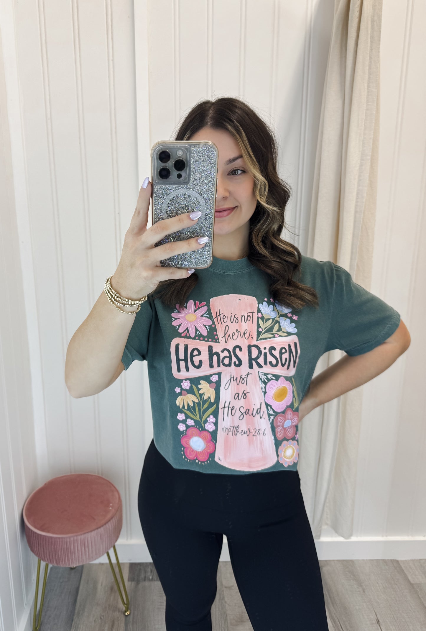 He is Risen - Floral Tee