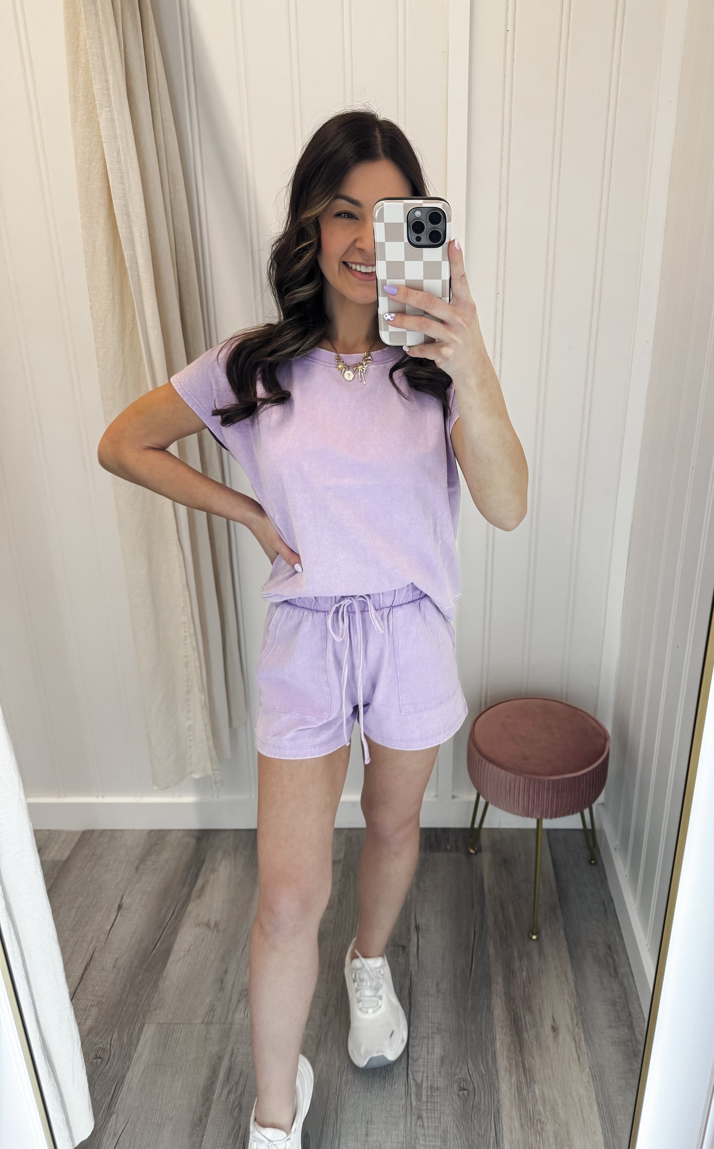 Cotton Washed Sleeveless Top & Shorts Set