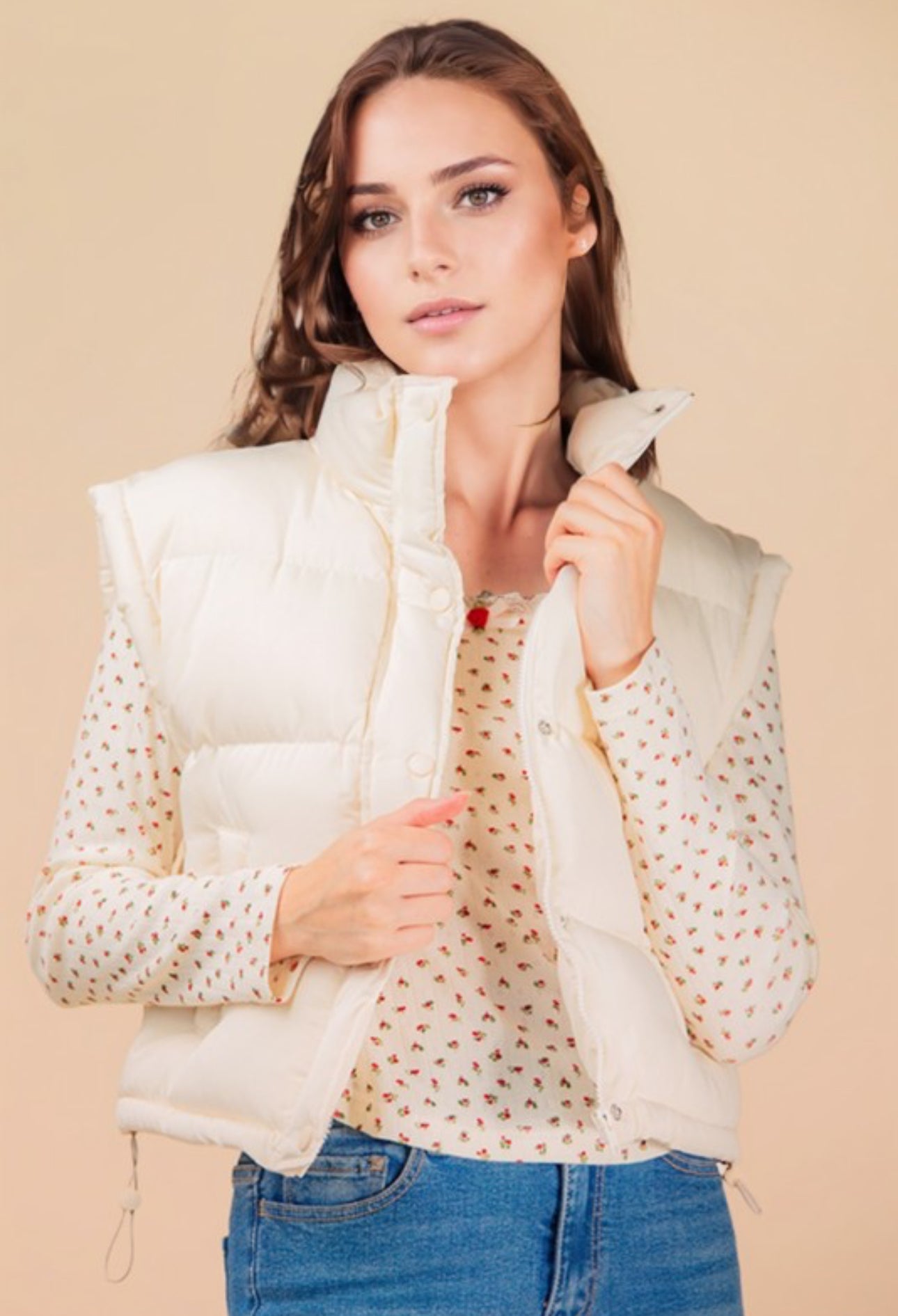 Mock Neck Puffer Vest