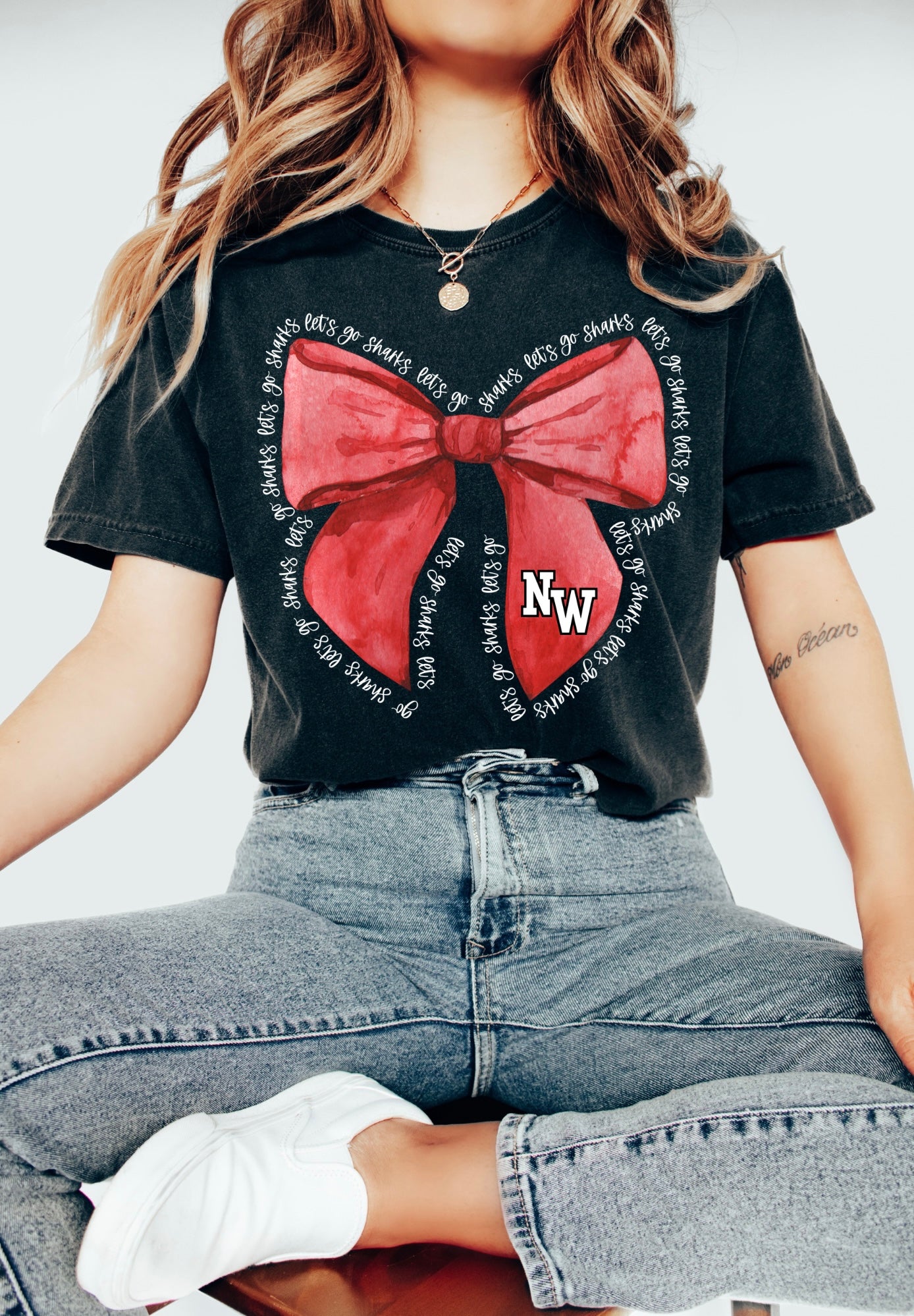 Let’s Go Sharks Bow Tee