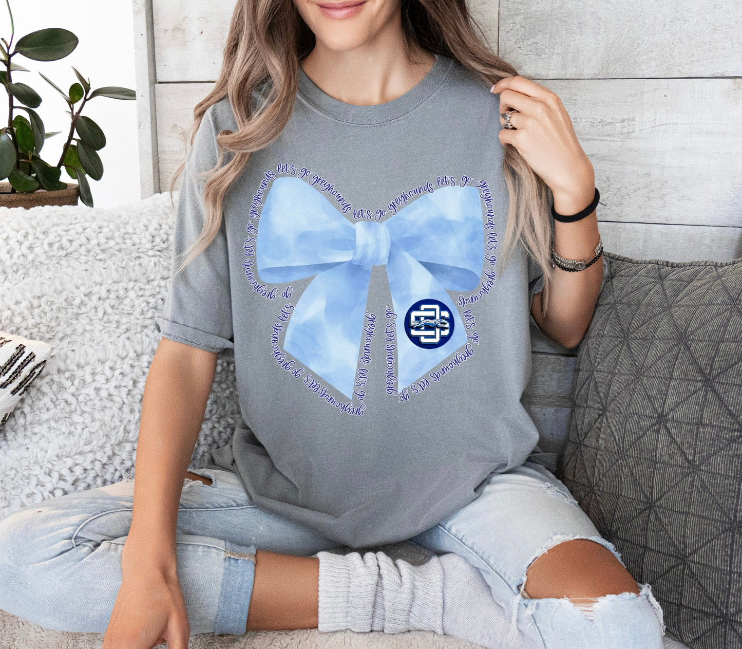 Let’s Go Greyhounds Bow Tee