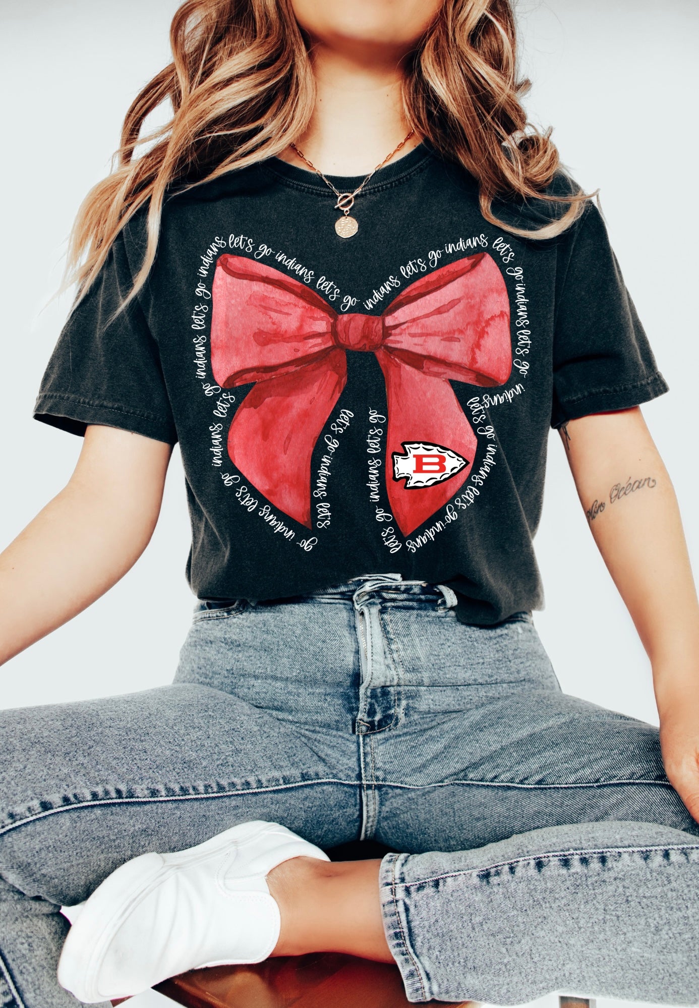 Let’s Go Indians Bow Tee