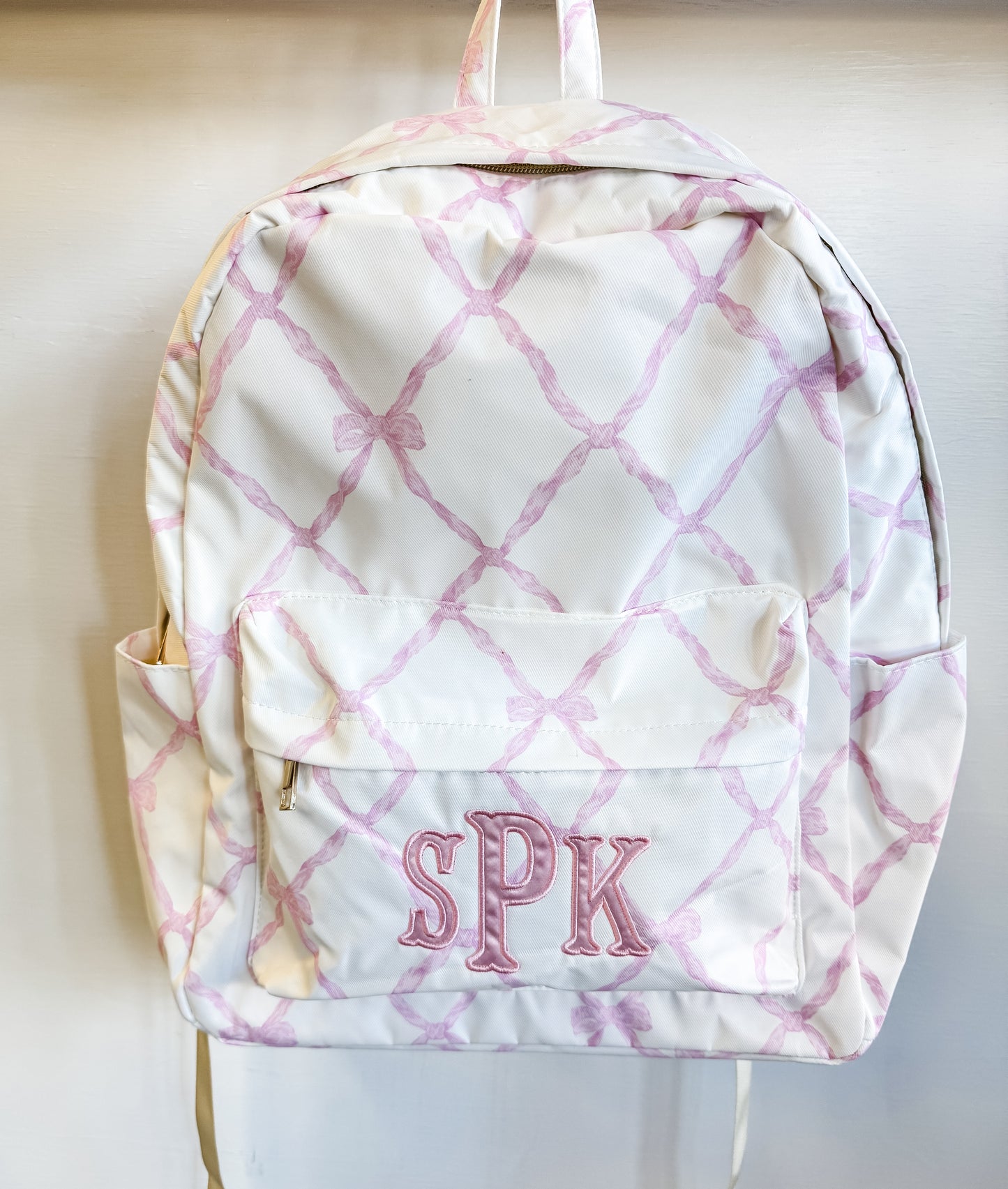 Pink Bows Backpack with embroidery / PREORDER - eta beginning of November