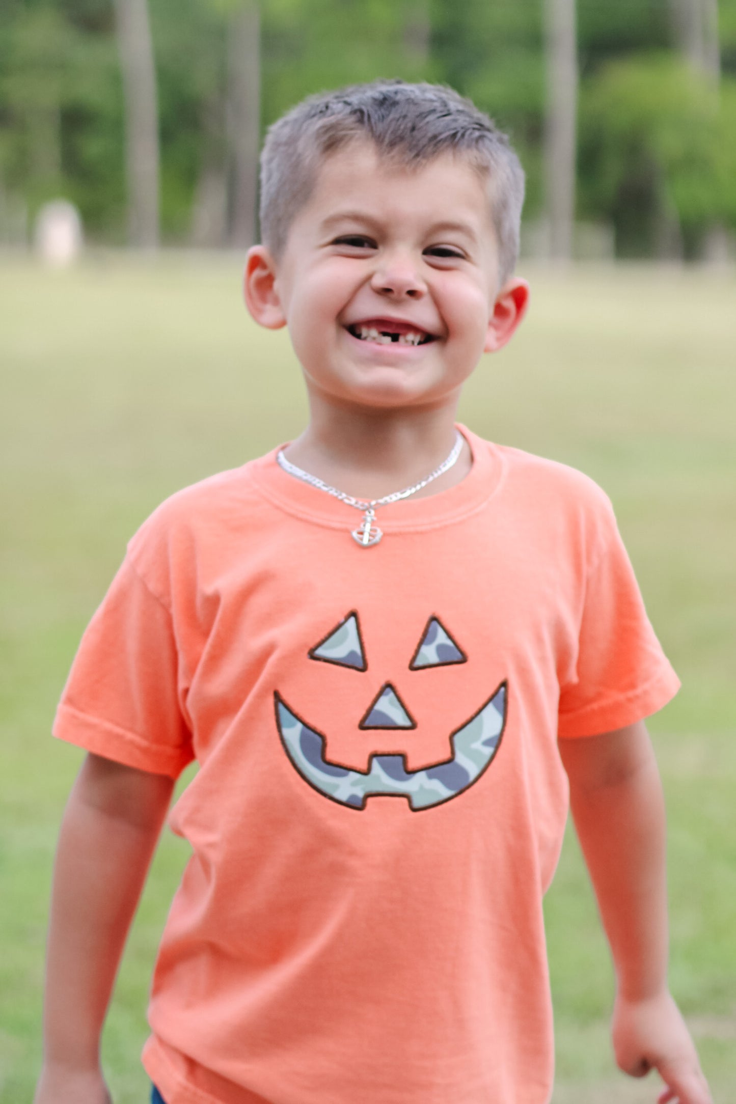 Camo Appliqué Jack-O-Lantern Tee