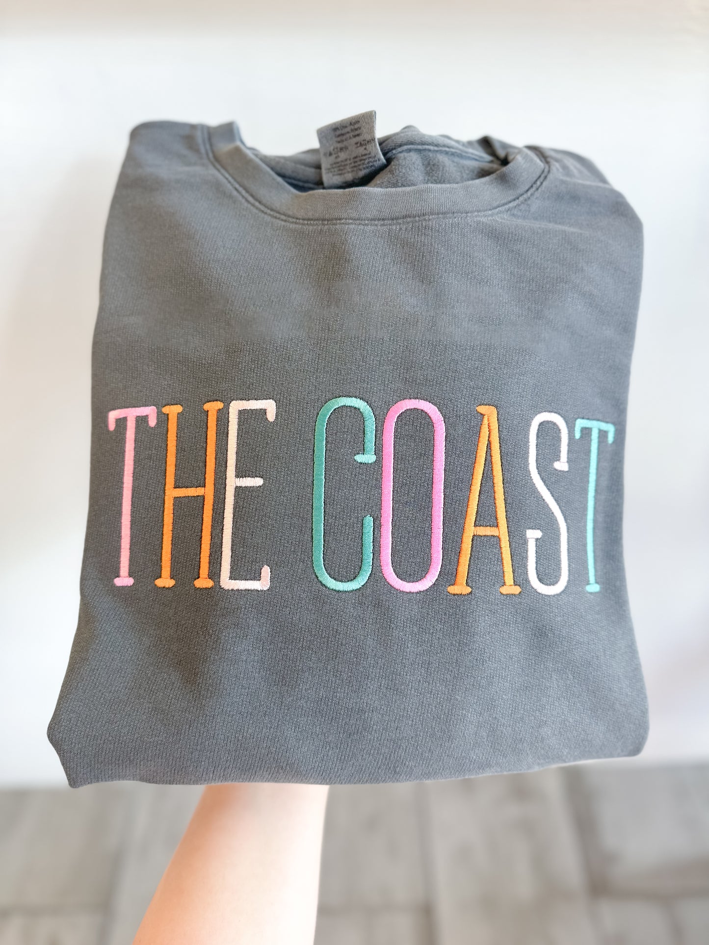 The Coast Embroidered Sweatshirt - Comfort Colors