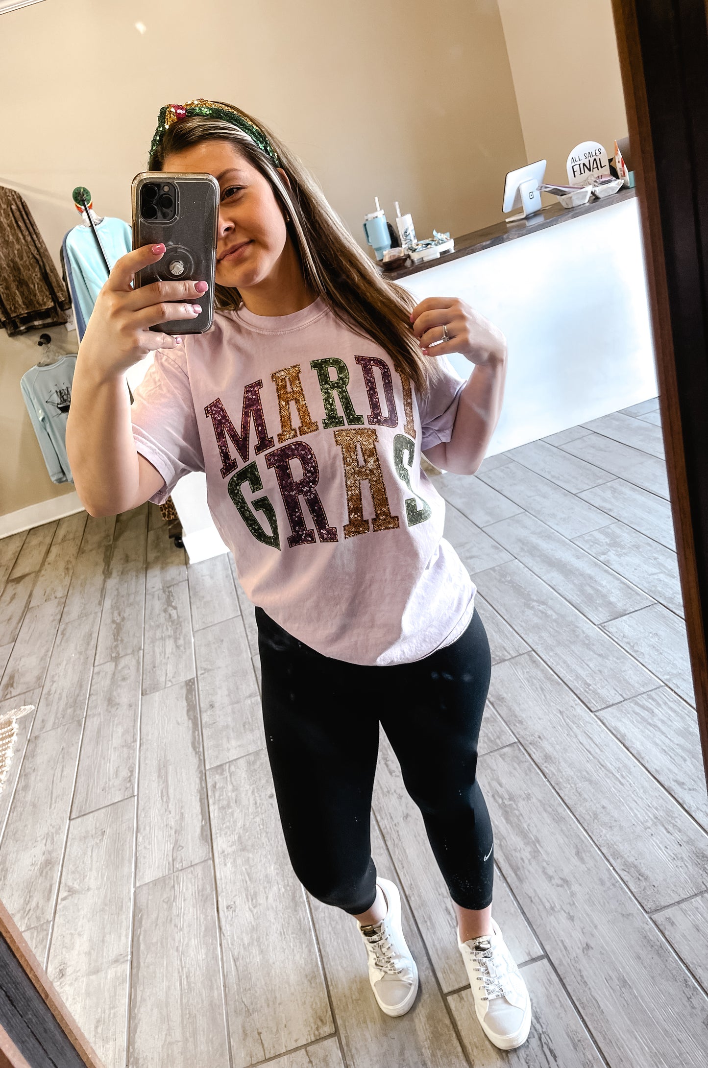 Faux Sequin Mardi Gras Tee/Sweatshirt