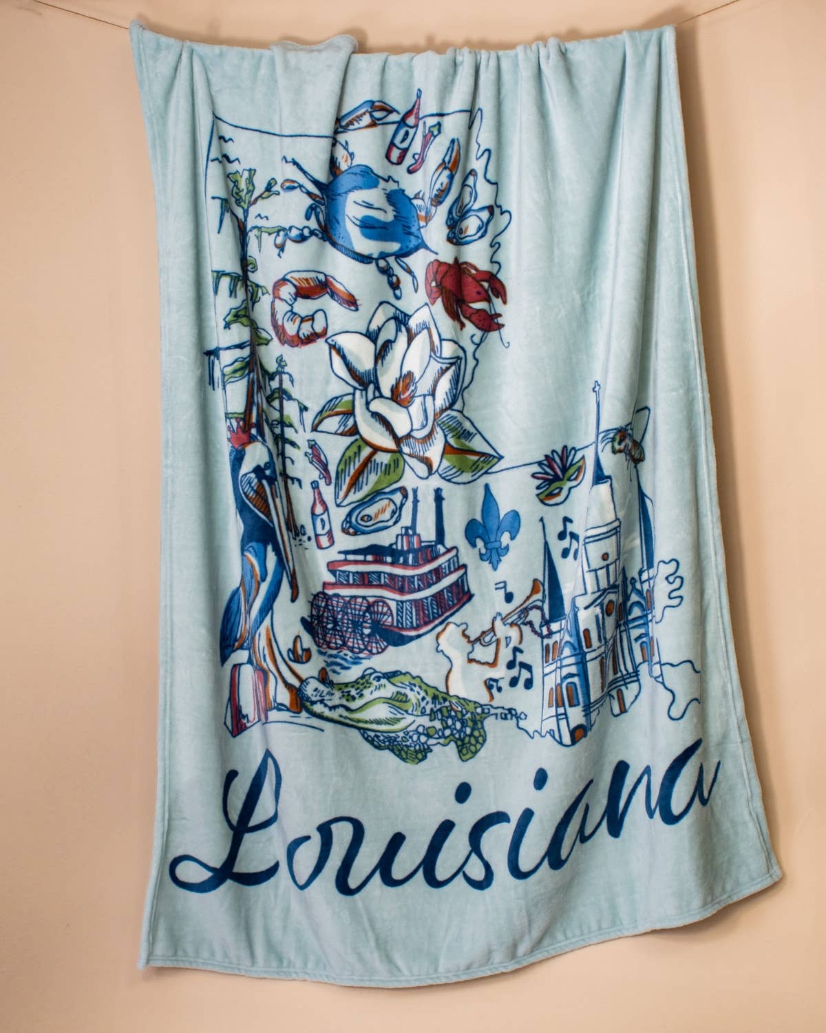 Coastal Louisiana Throw Blue/Multi 50x60