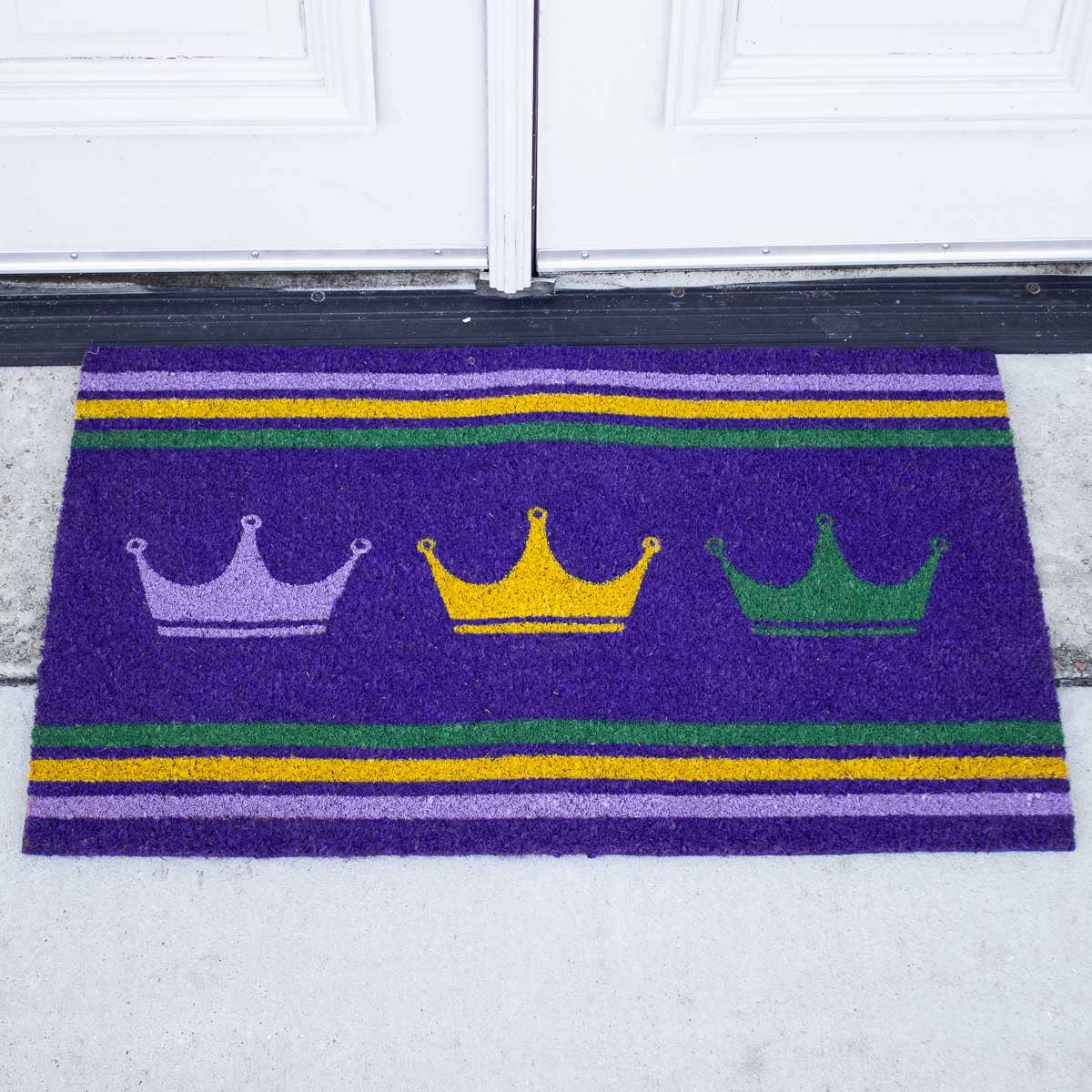 Victoria Crown Coir Doormat Purple/Yellow/Green 30x18