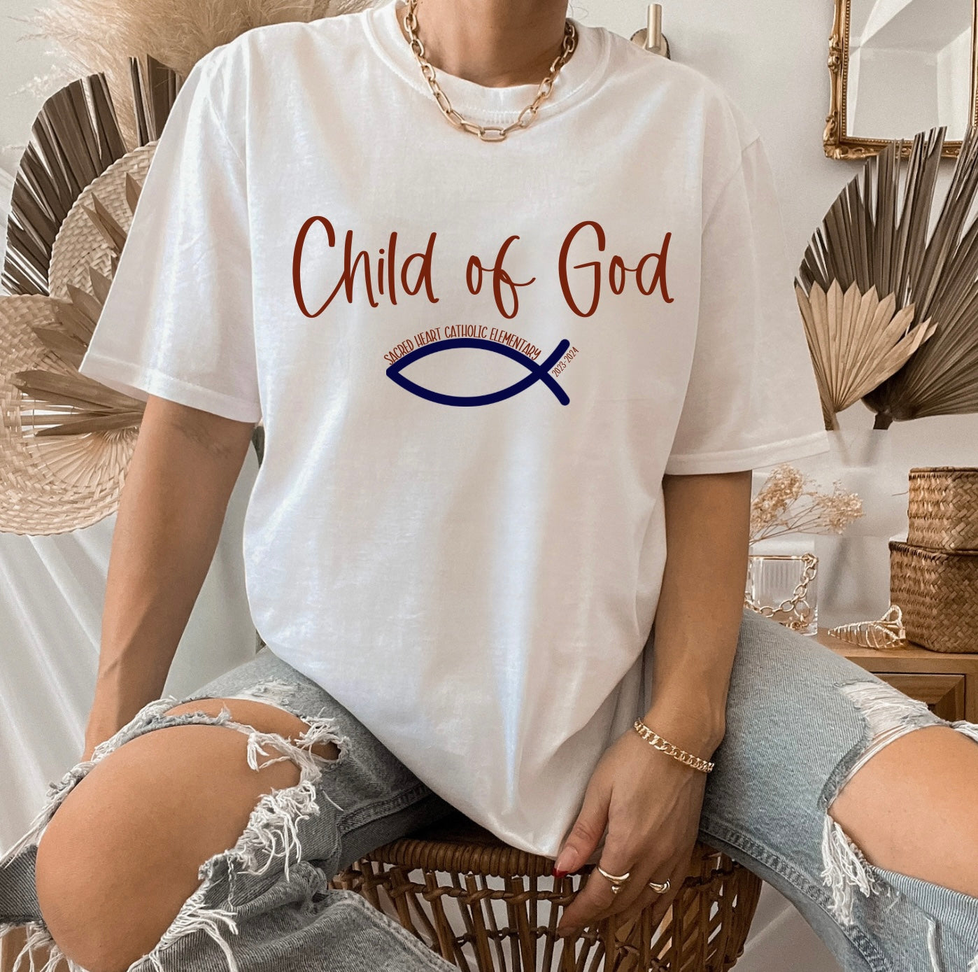 Child of God Sacred Heart Catholic Elementary Tee