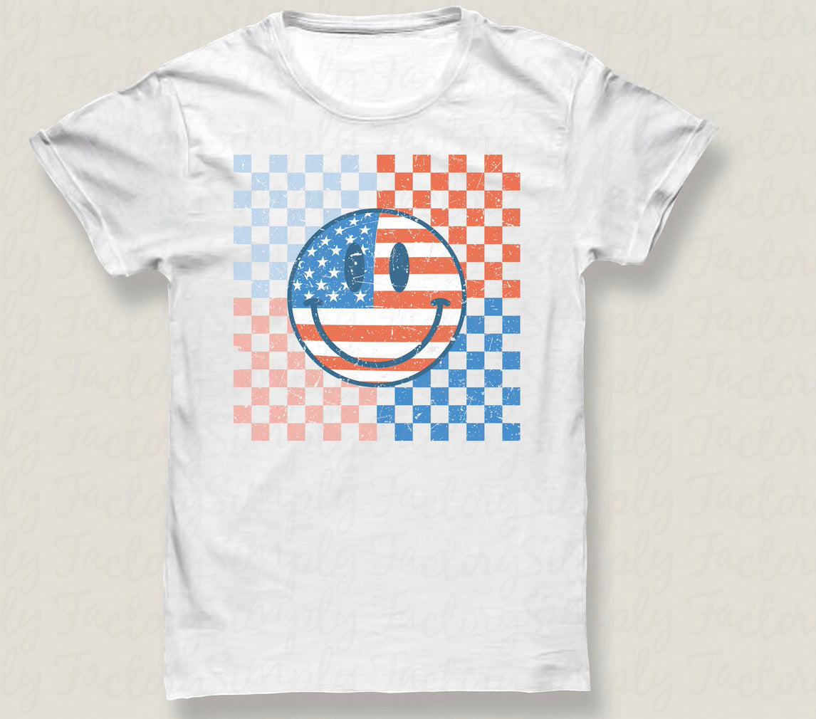 Checkered Smiley Tee
