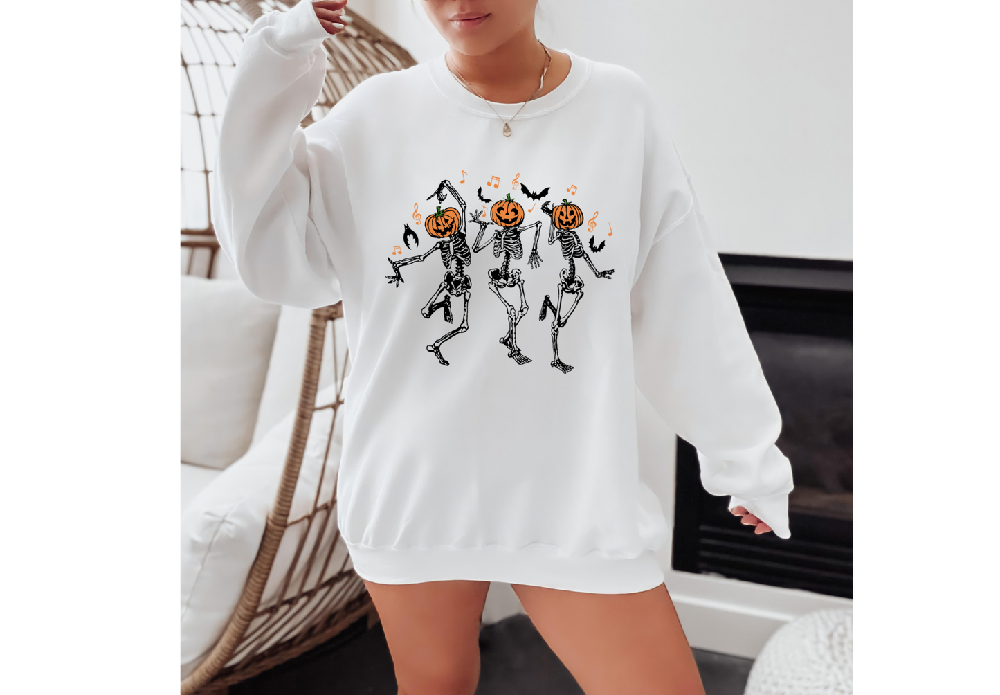 Dancing Pumpkin Skeletons Sweatshirt