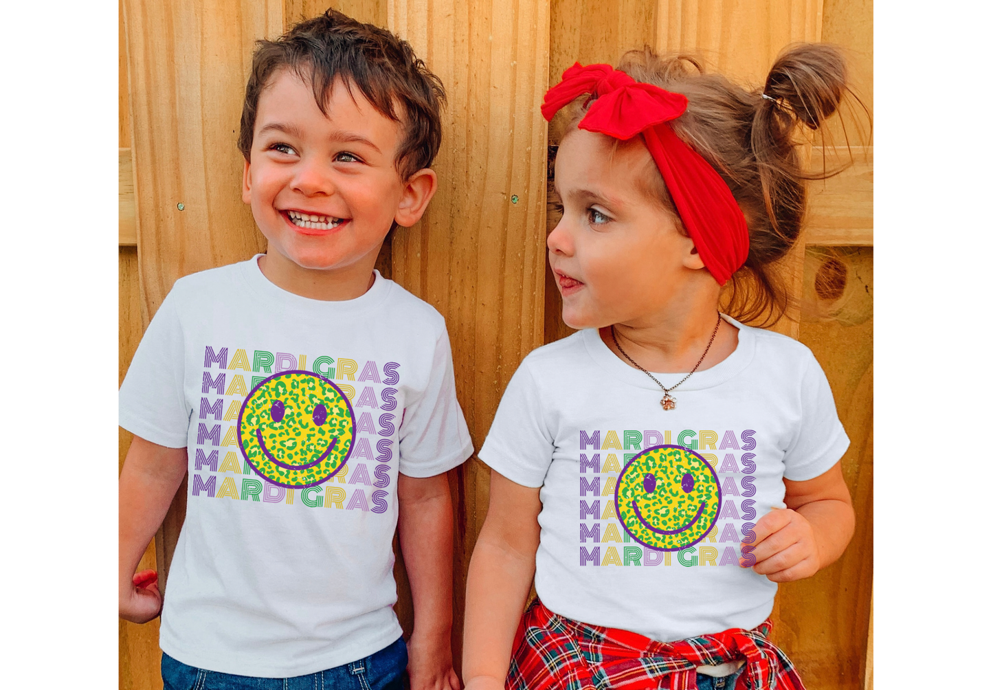 Mardi Gras Smiley Tee