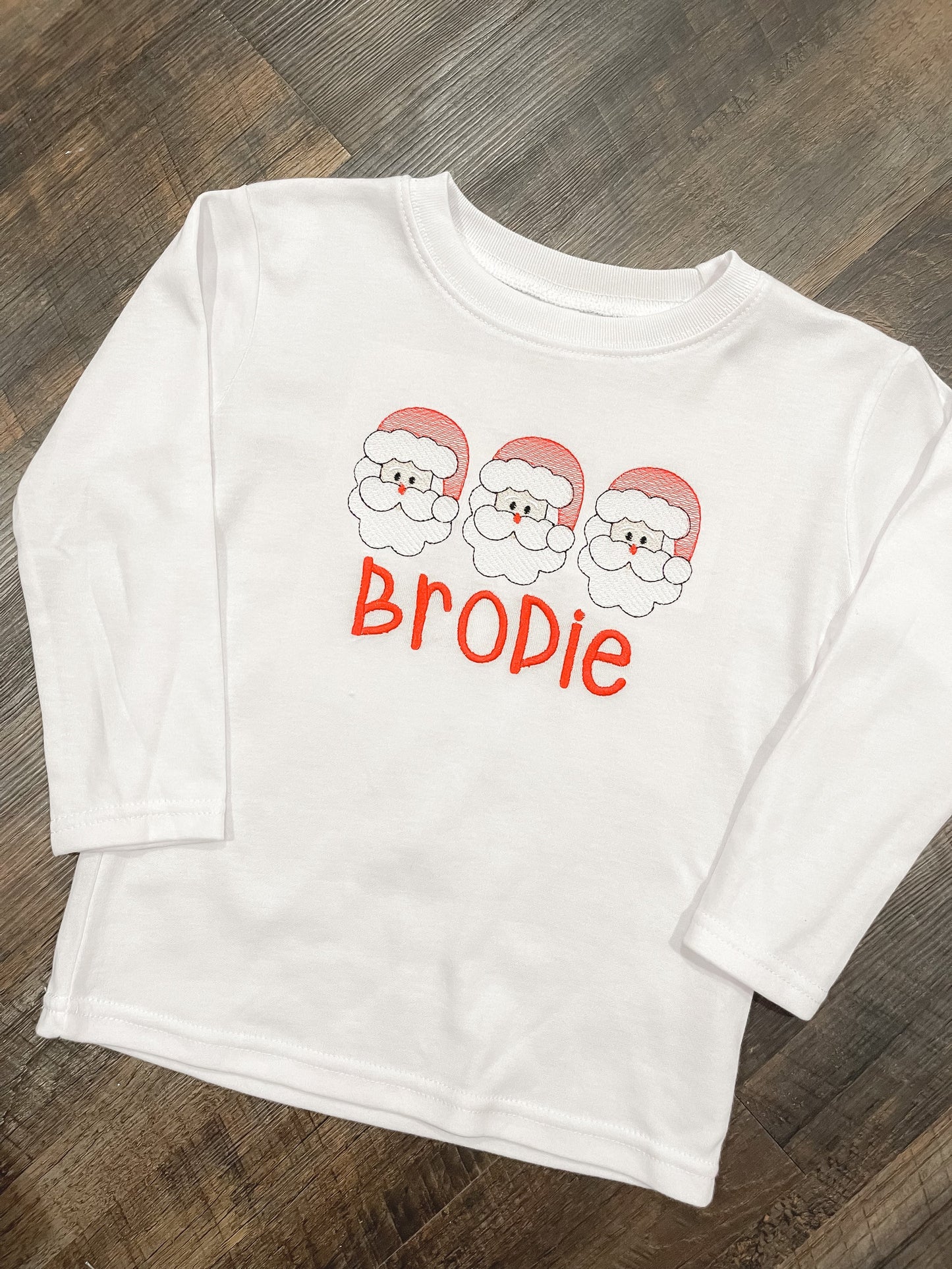 Embroidered Santa Trio