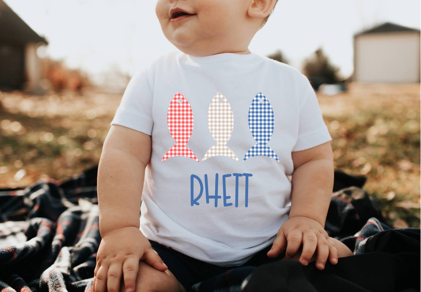 Red, White & Blue Fish Trio Tee