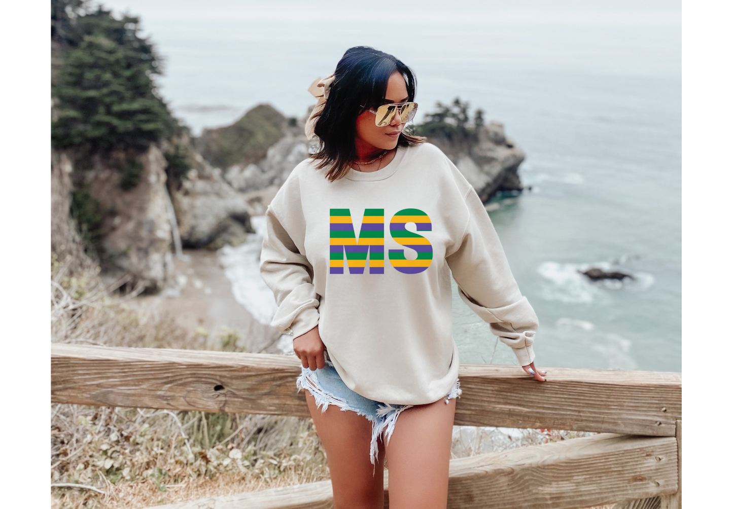 Mardi Gras Stripes MS Tee/Sweatshirt