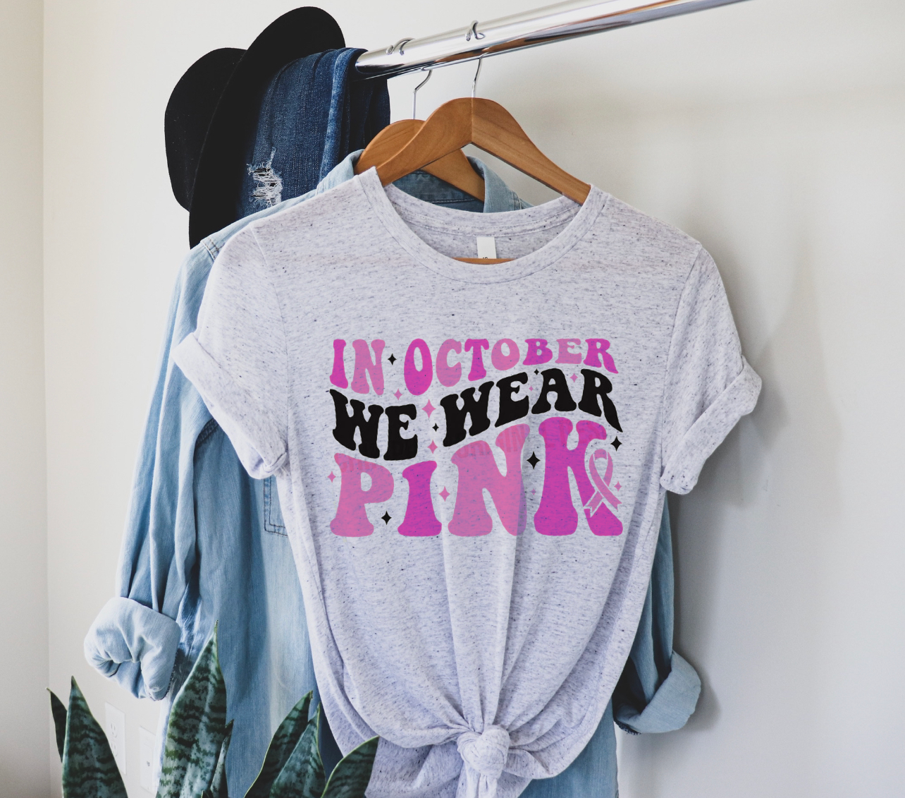 In October We Wear Pink Retro Tee
