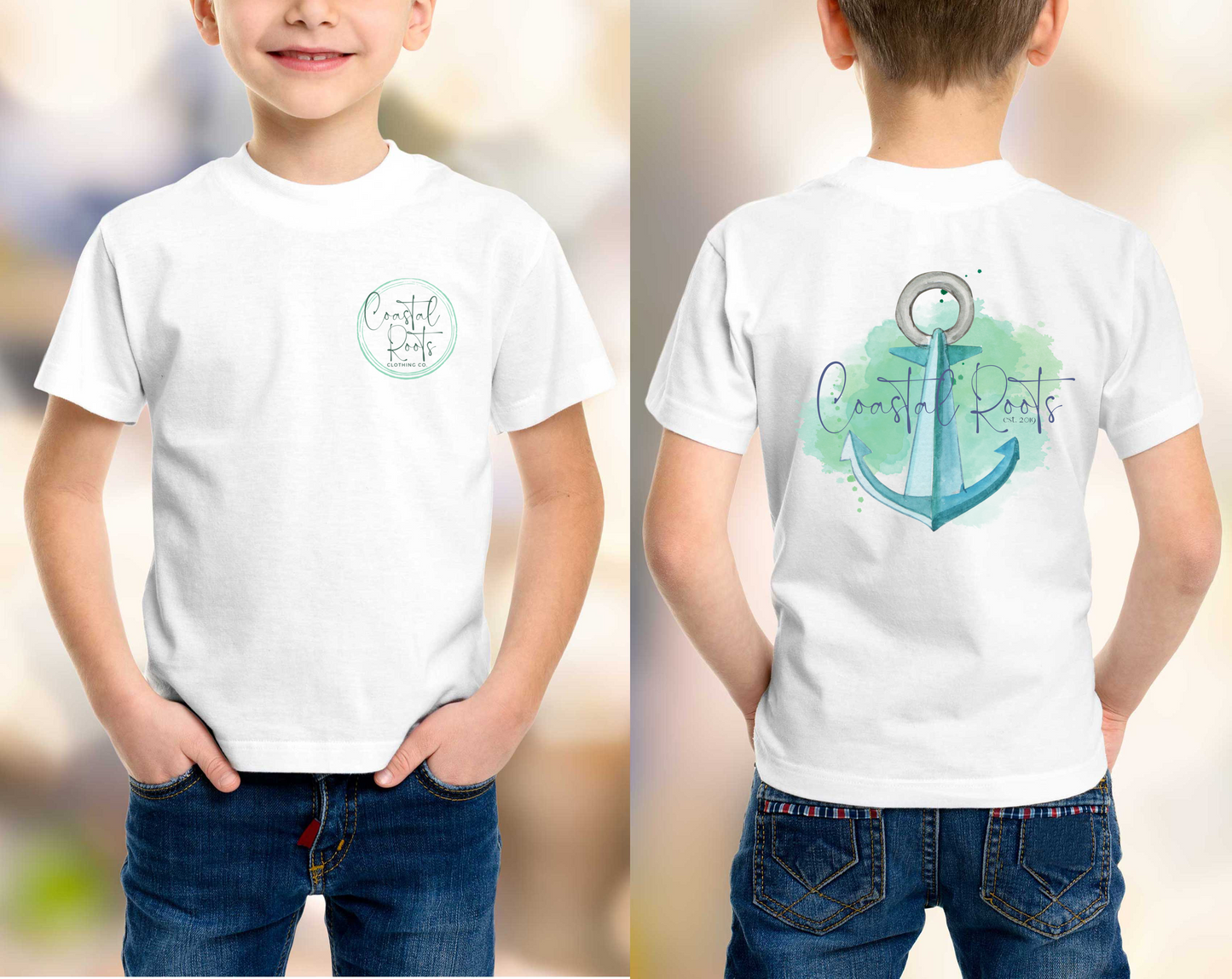 Coastal Roots Watercolor Anchor Tee