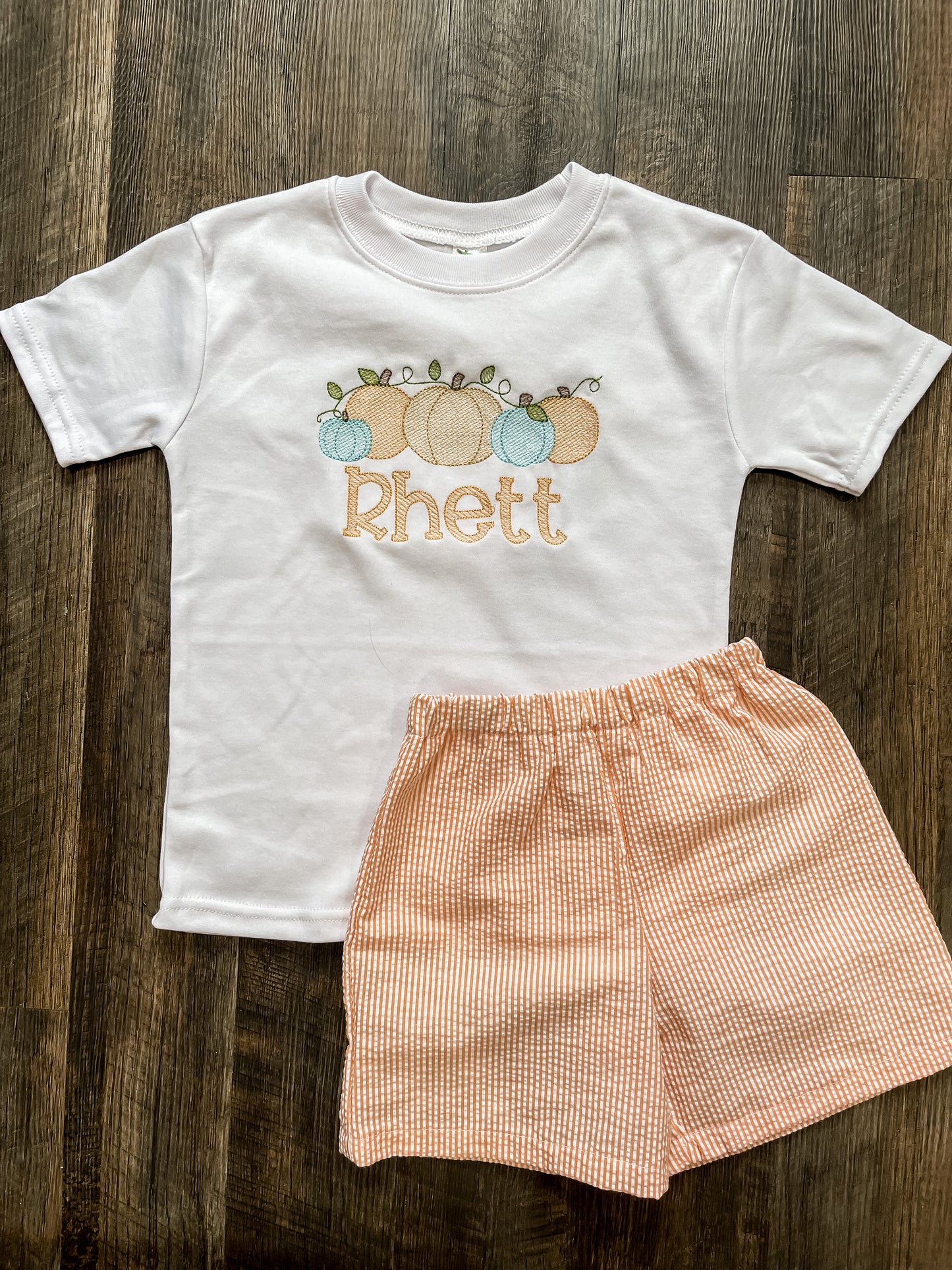 Embroidered Pumpkins (blue or pink)