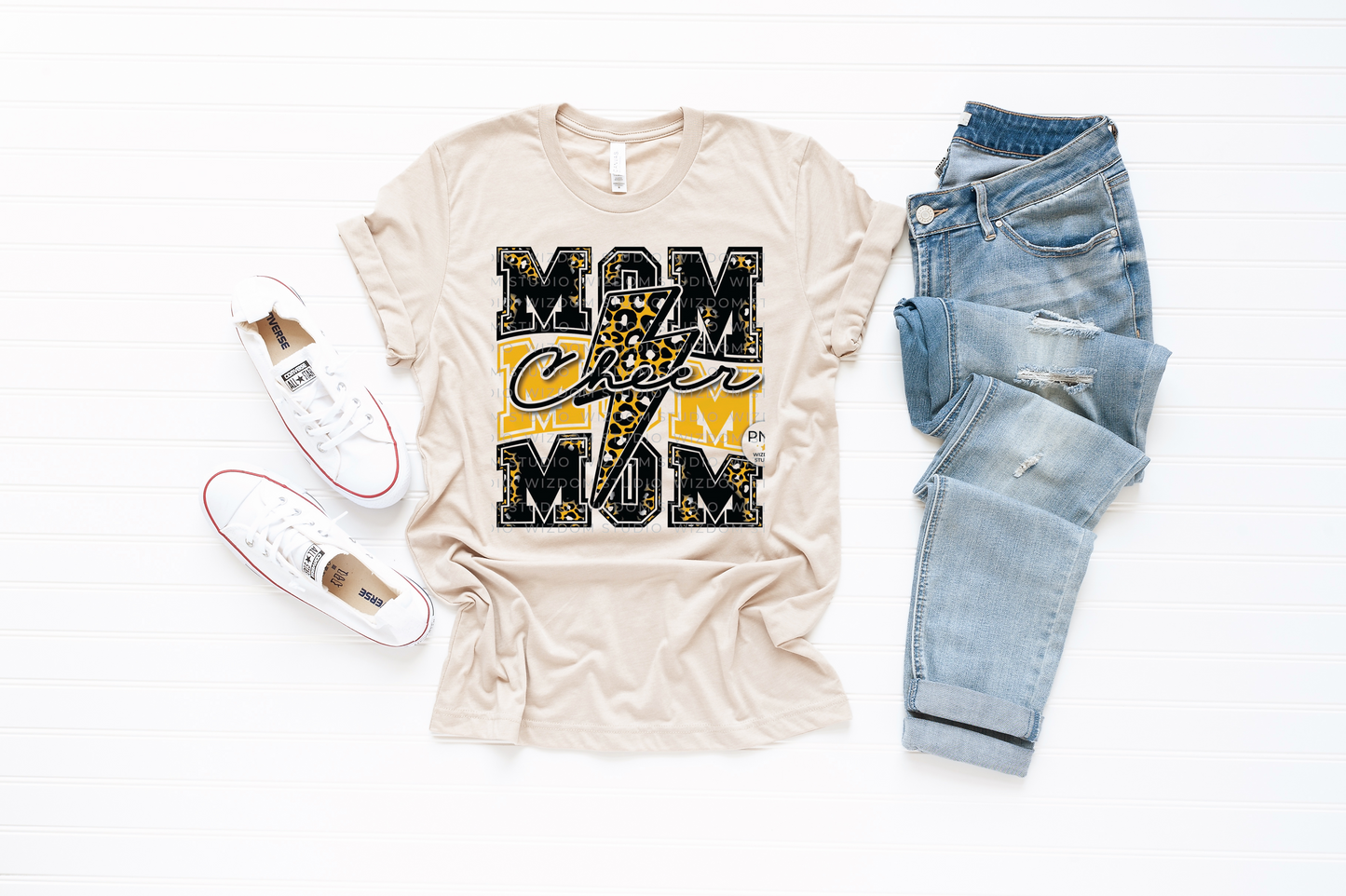 Cheer Mom Tee - black & gold