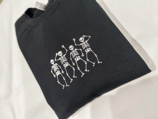 Embroidered Dancing Skeletons Sweatshirt