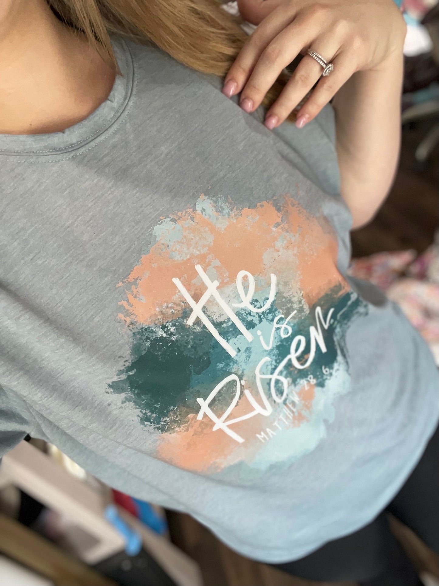He is Risen Watercolor Tee